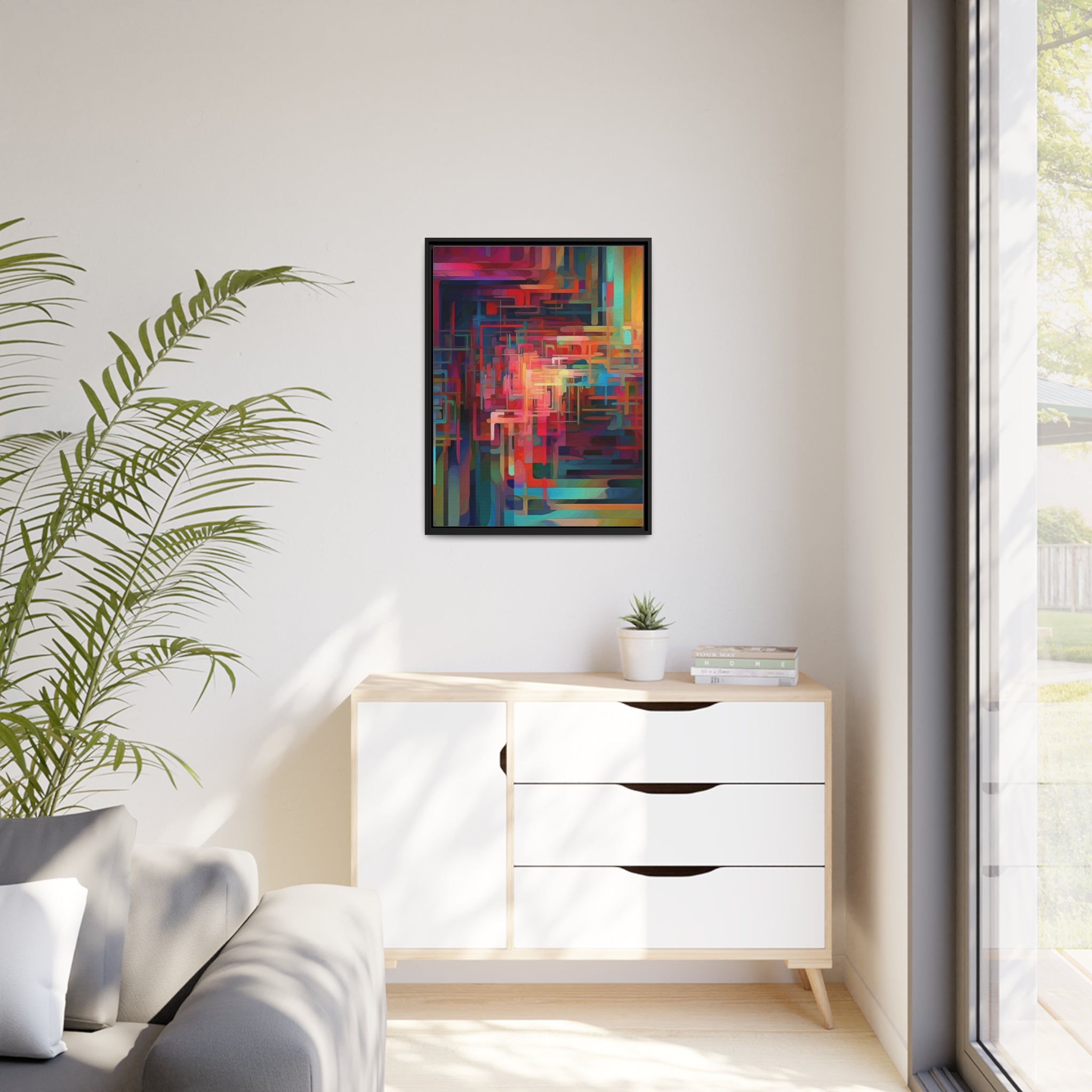 Modern Abstract III Matte Canvas, Black Frame