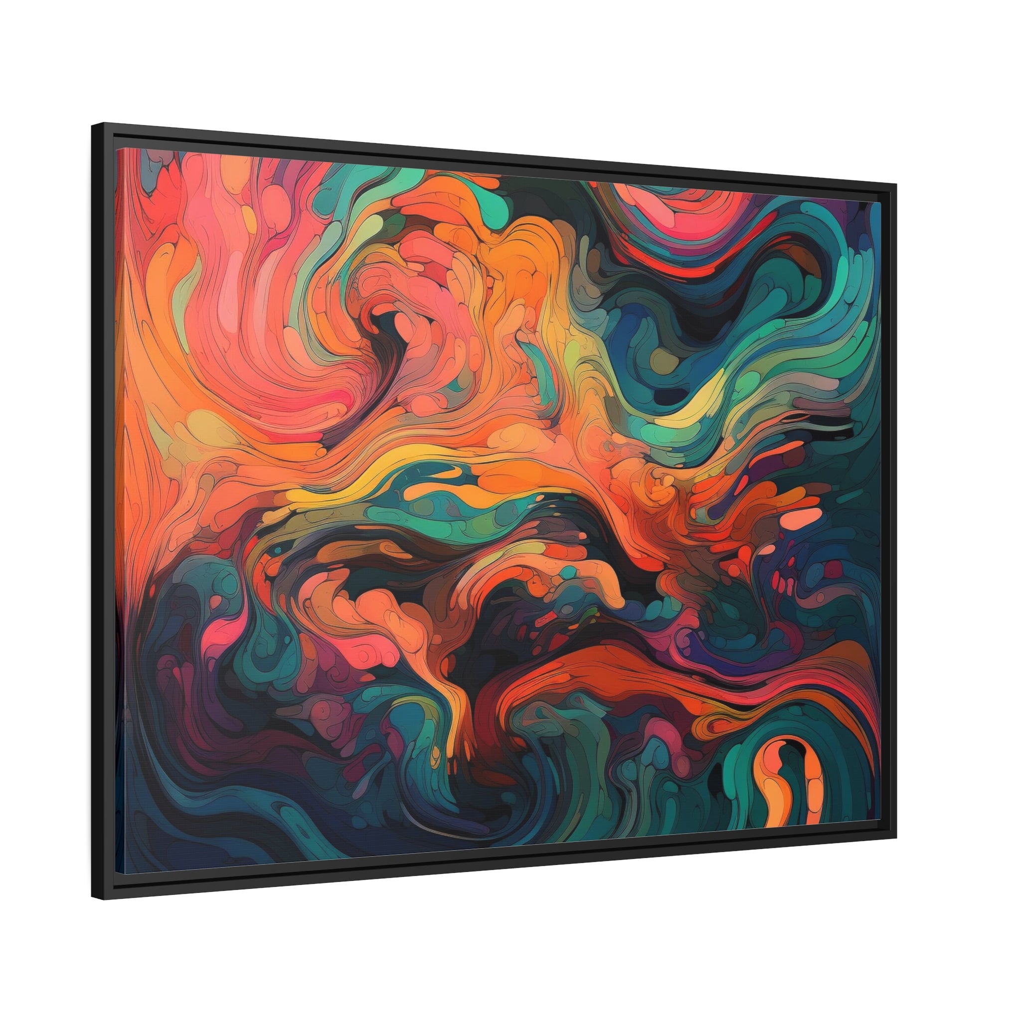 Modern Abstract II Matte Canvas, Black Frame