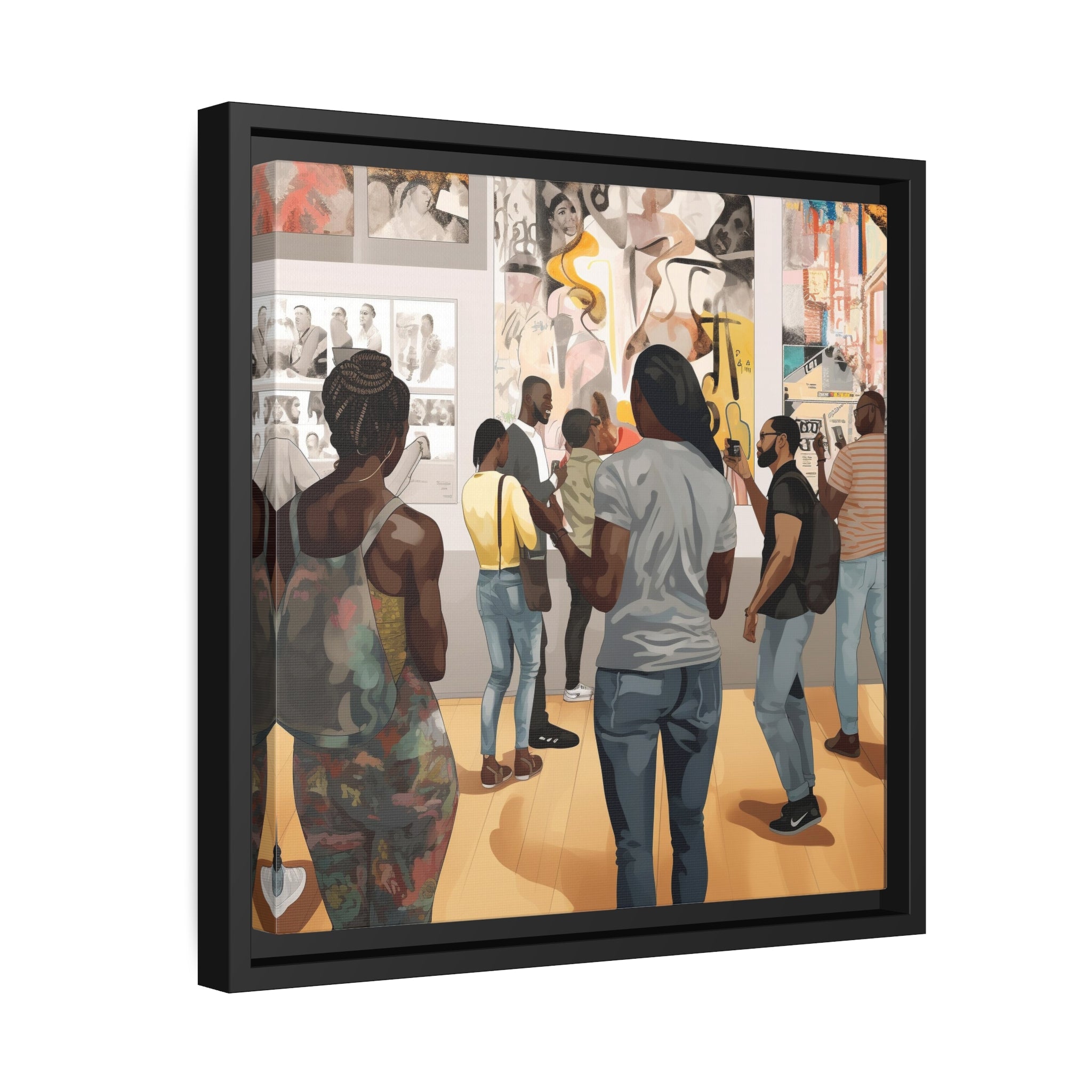 Art Gallery I Matte Canvas, Black Frame