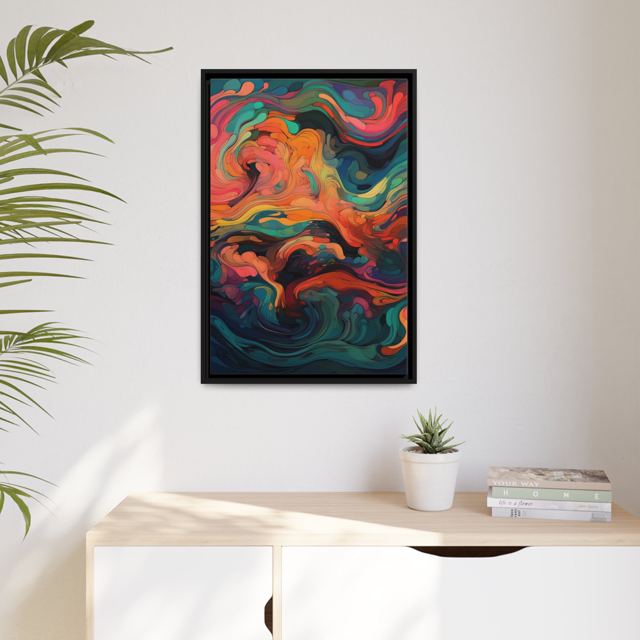 Modern Abstract II Matte Canvas, Black Frame