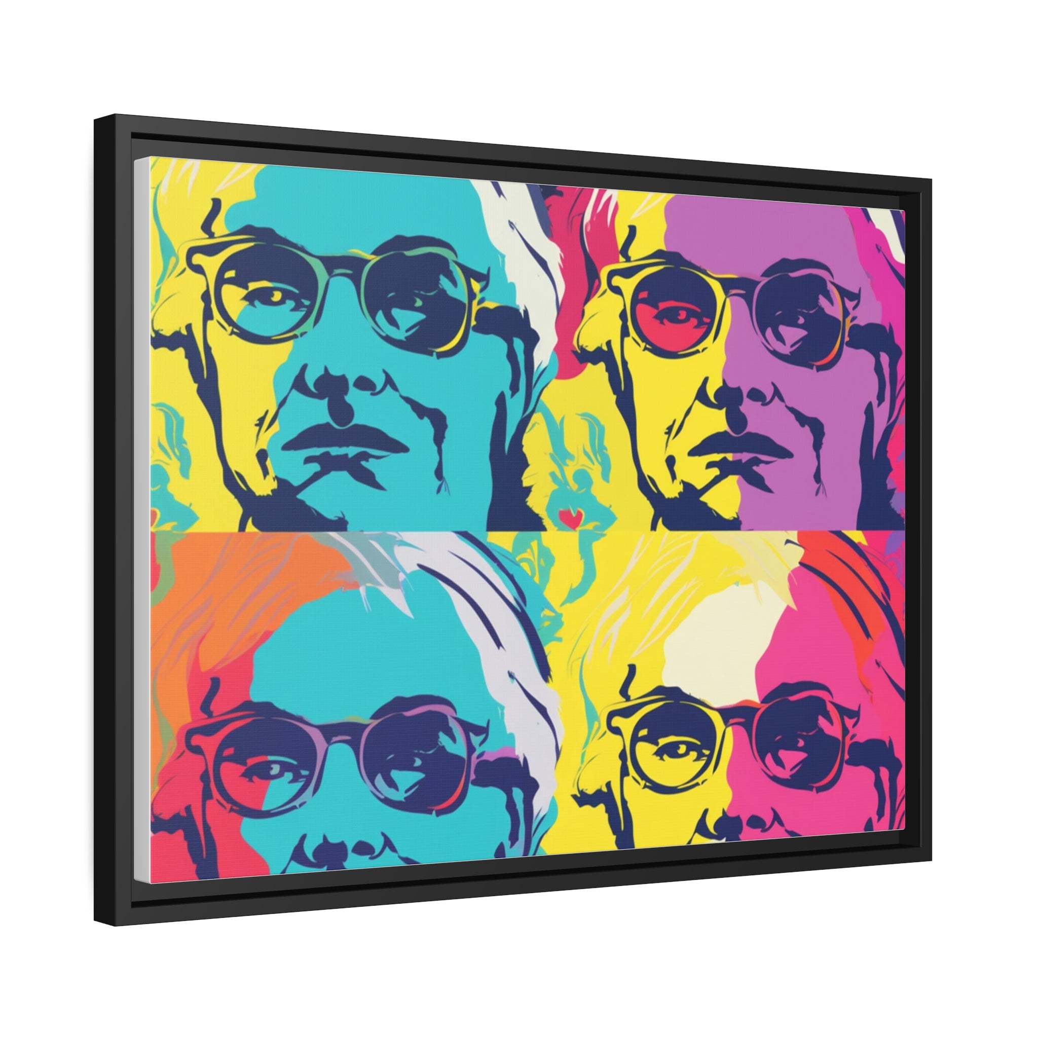 Pop Art Inspired by Andy B Matte Canvas, Black Frame