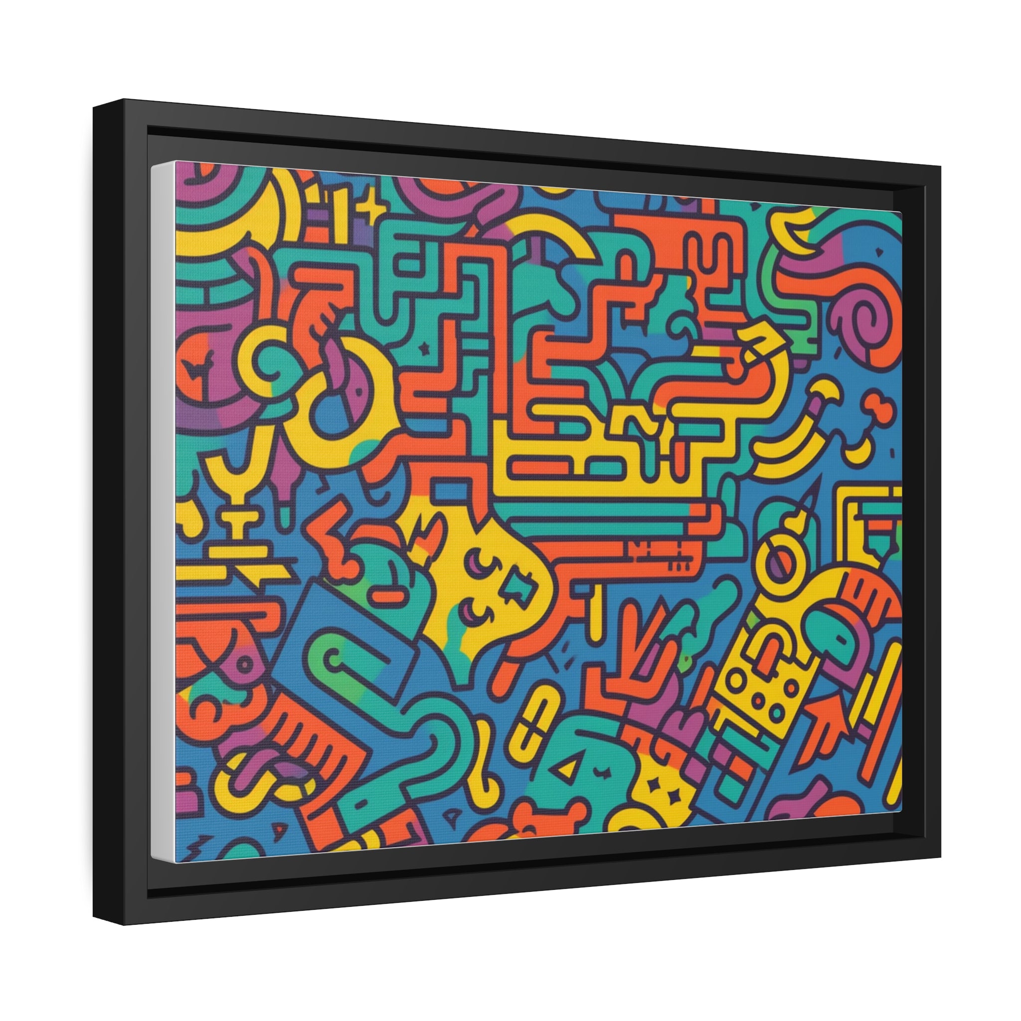 Pop Art Inspired by Keith C Matte Canvas, Black Frame