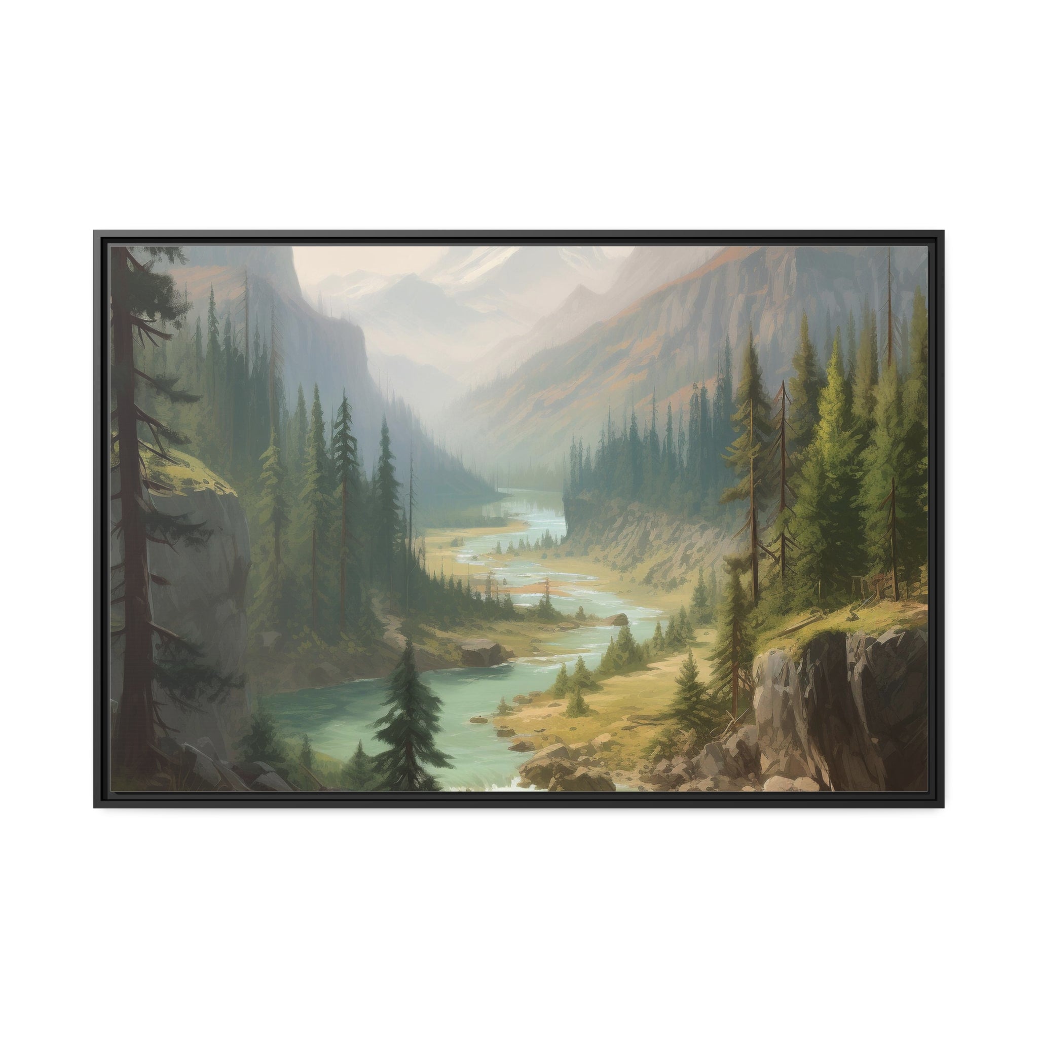 Forest I Matte Canvas, Black Frame