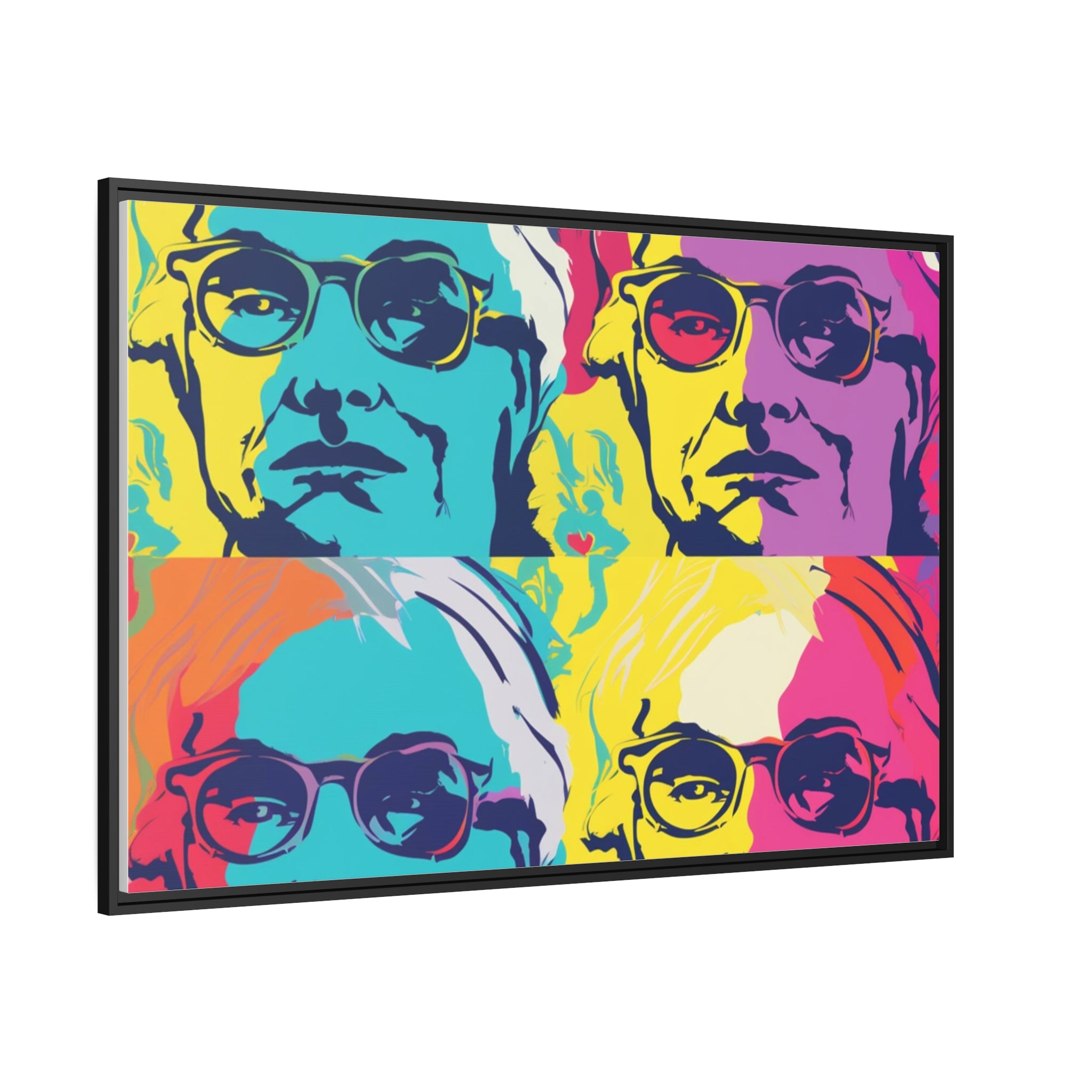 Pop Art Inspired by Andy B Matte Canvas, Black Frame