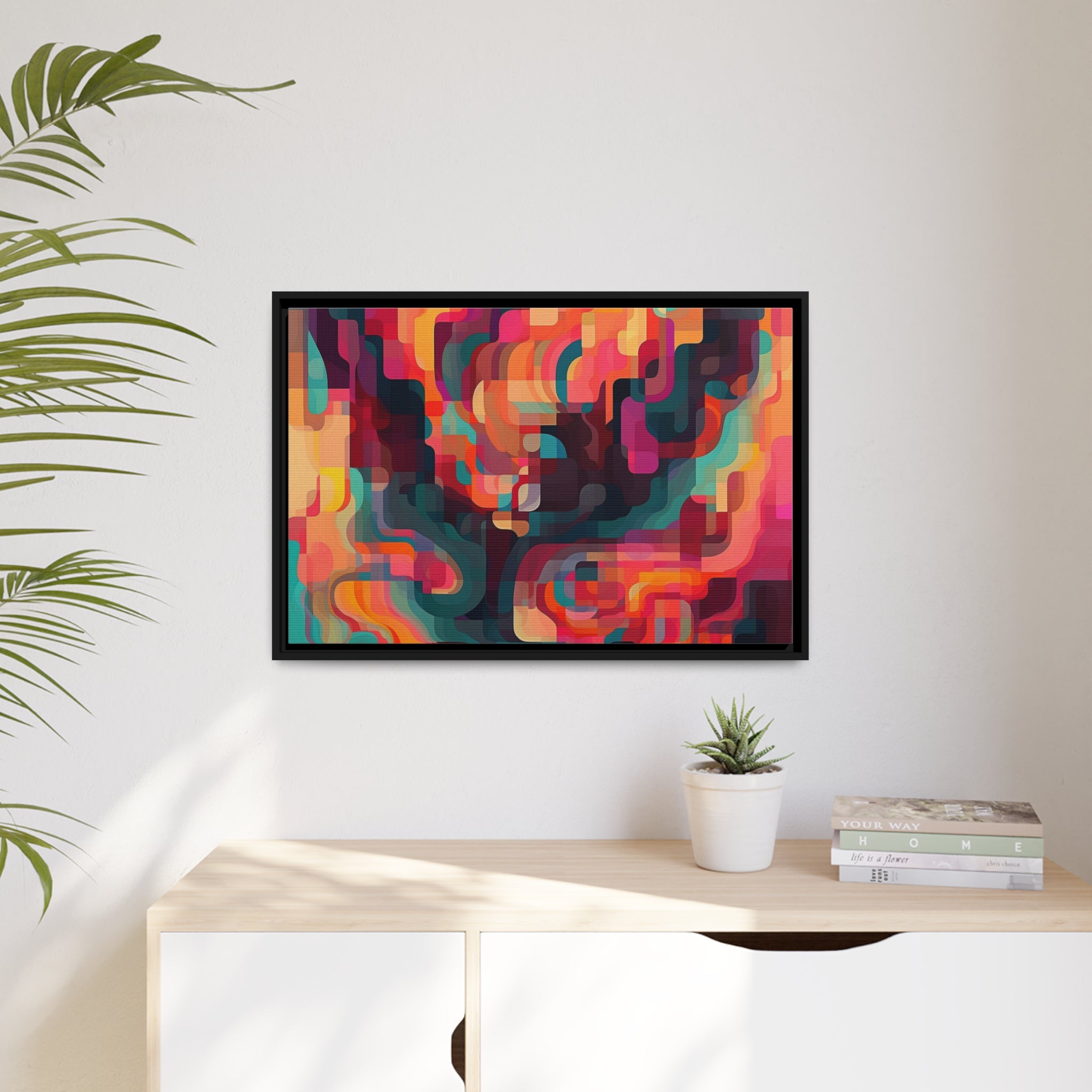 Modern Abstract I Matte Canvas, Black Frame