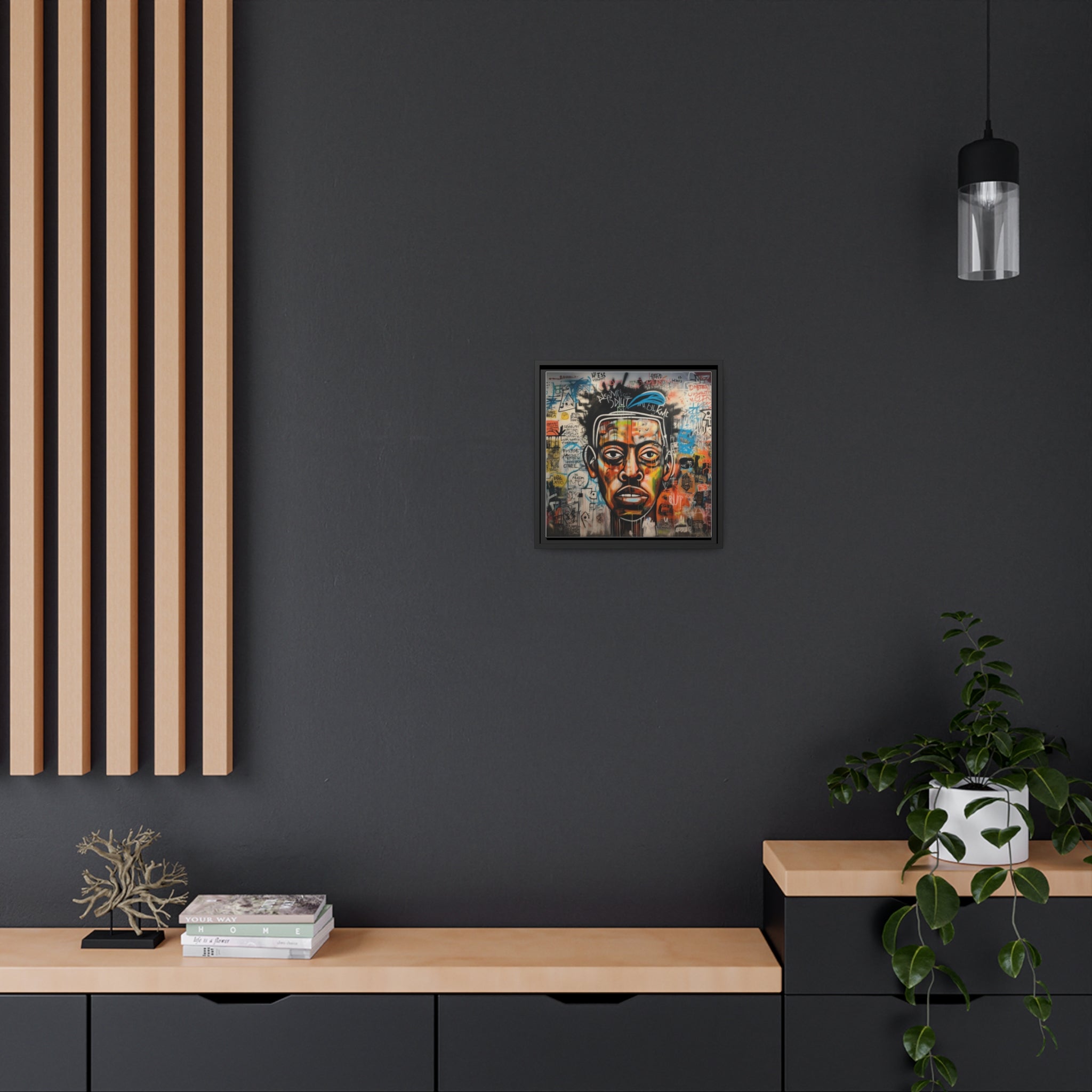 Wall Art Inspired by Jean Mic Matte Canvas, Black Frame