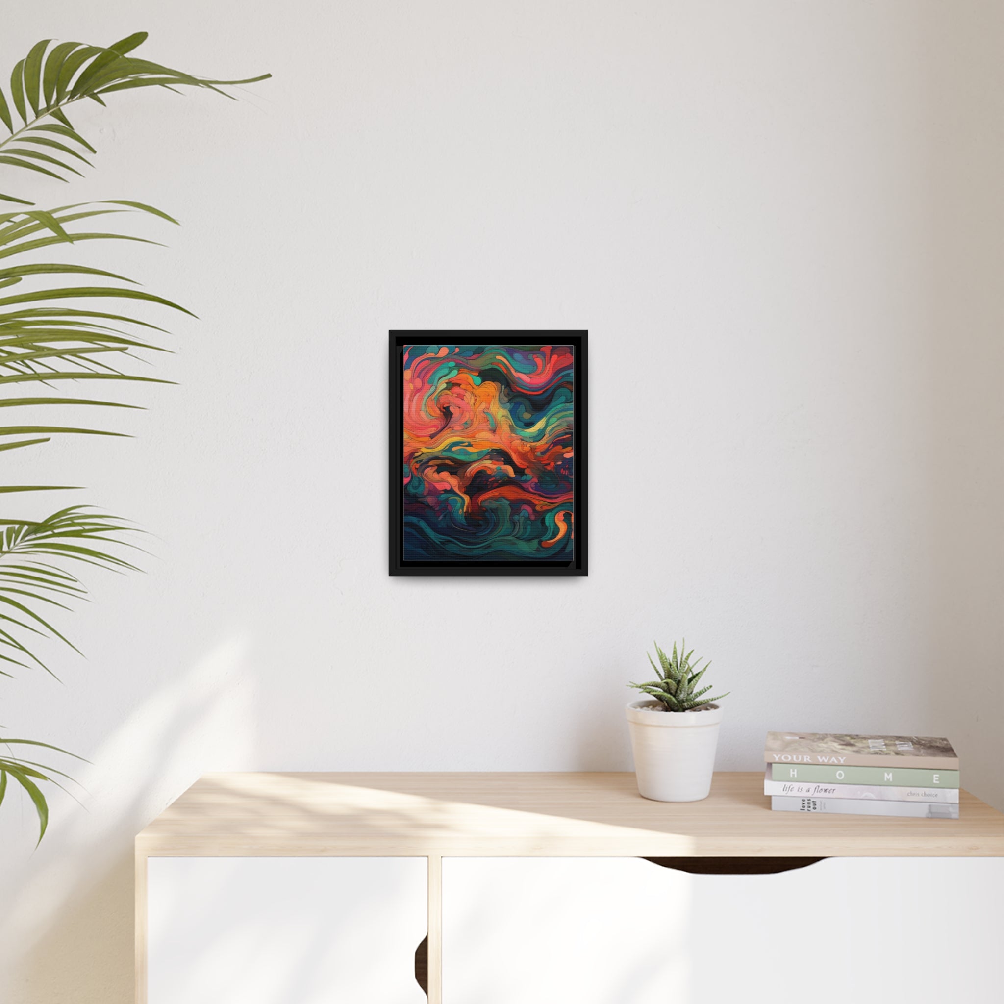 Modern Abstract II Matte Canvas, Black Frame