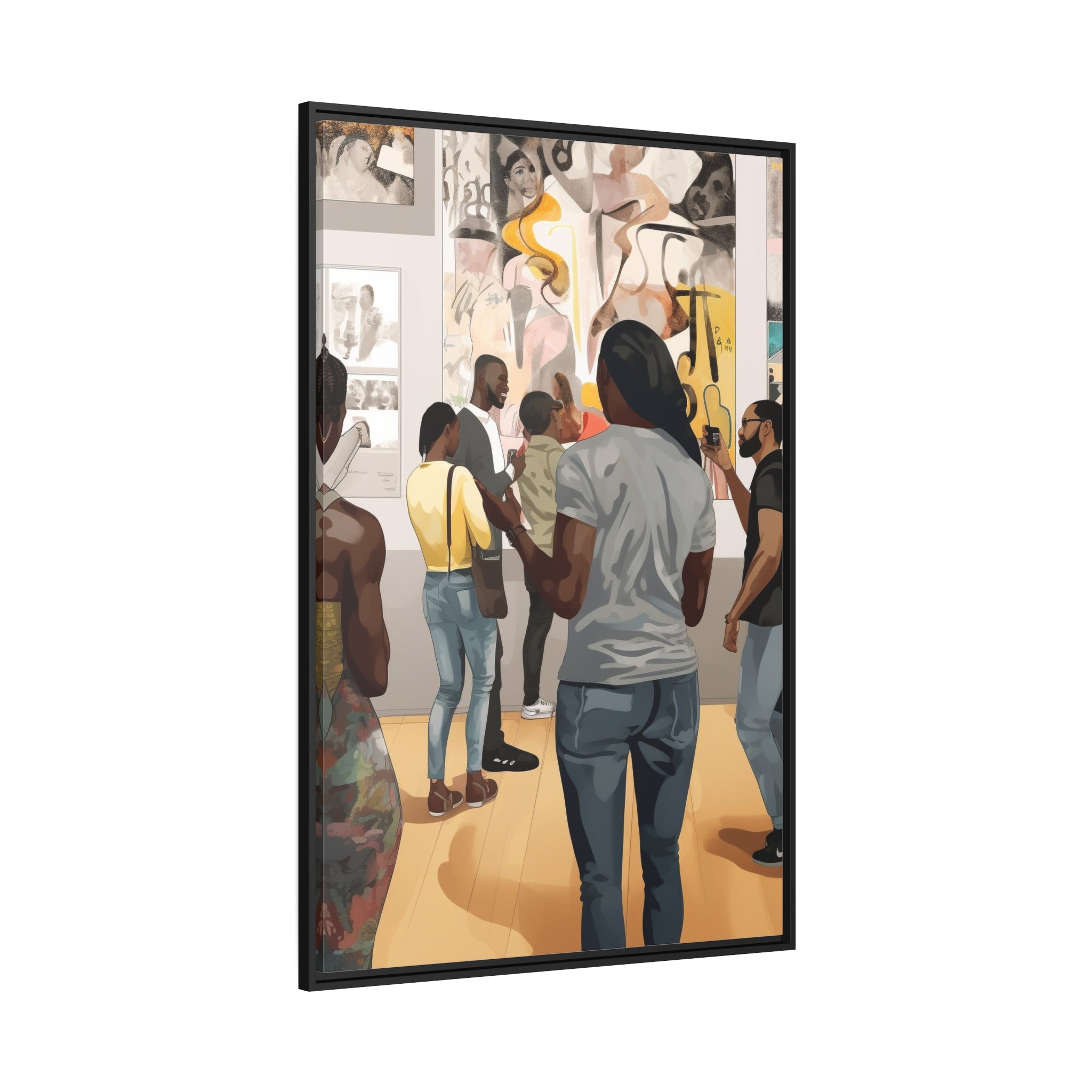 Art Gallery I Matte Canvas, Black Frame