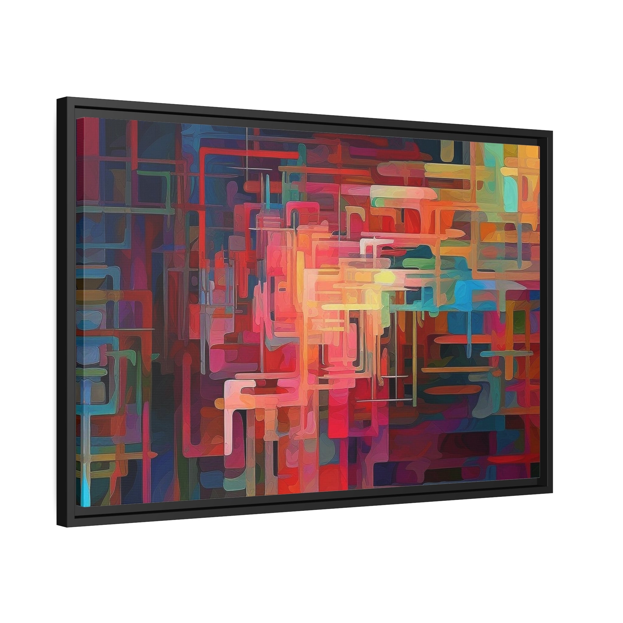 Modern Abstract III Matte Canvas, Black Frame