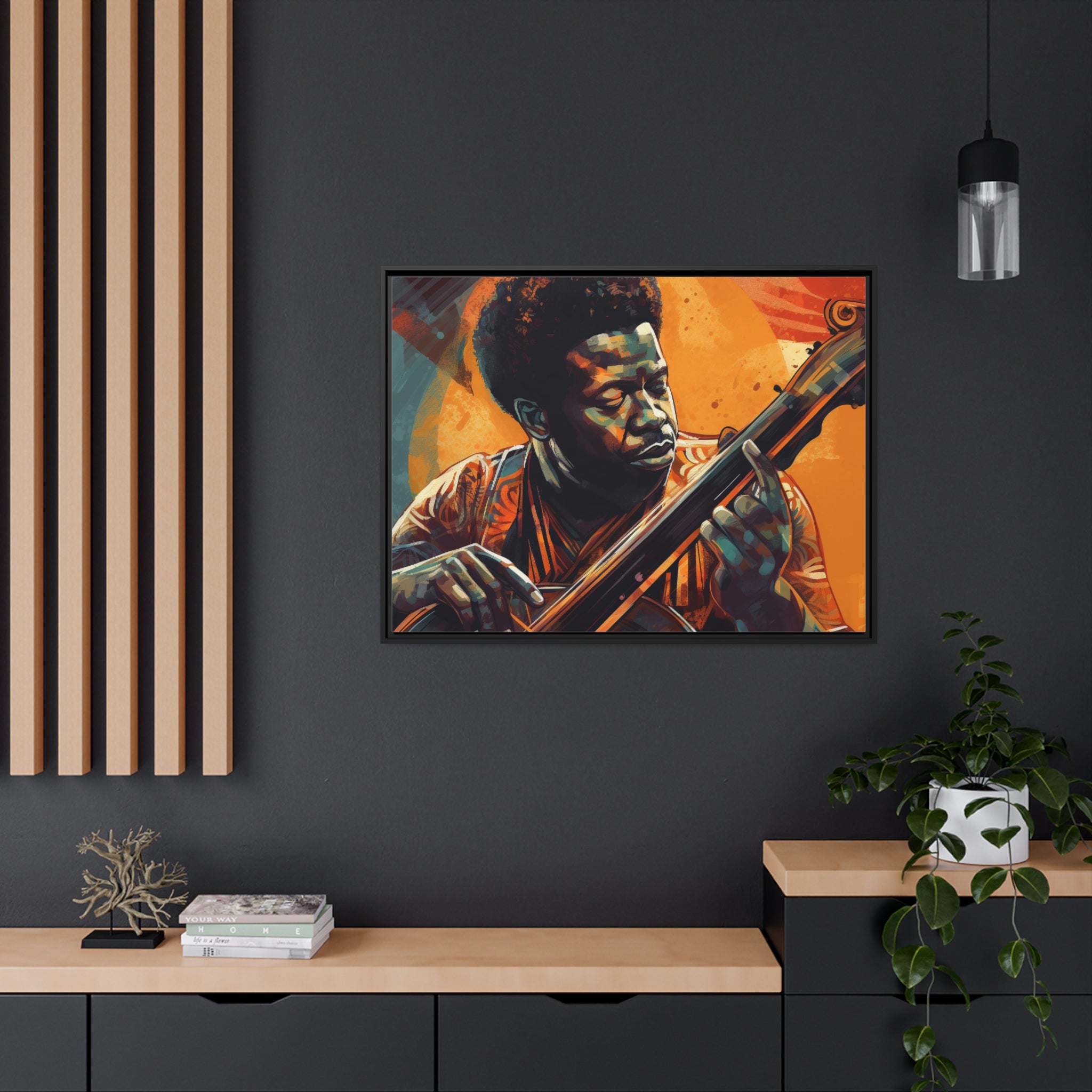 Musician I Matte Canvas, Black Frame