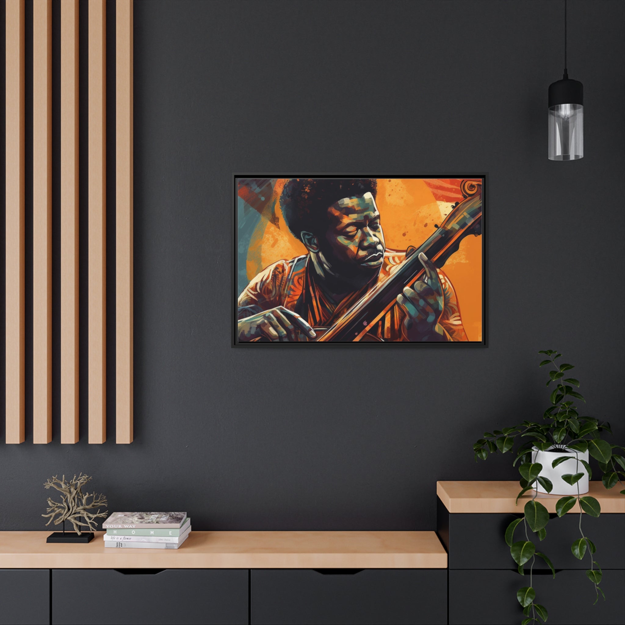 Musician I Matte Canvas, Black Frame