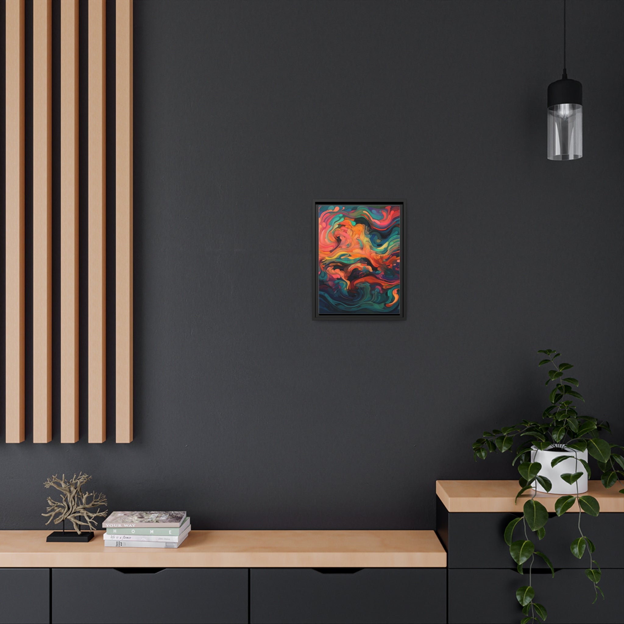 Modern Abstract II Matte Canvas, Black Frame