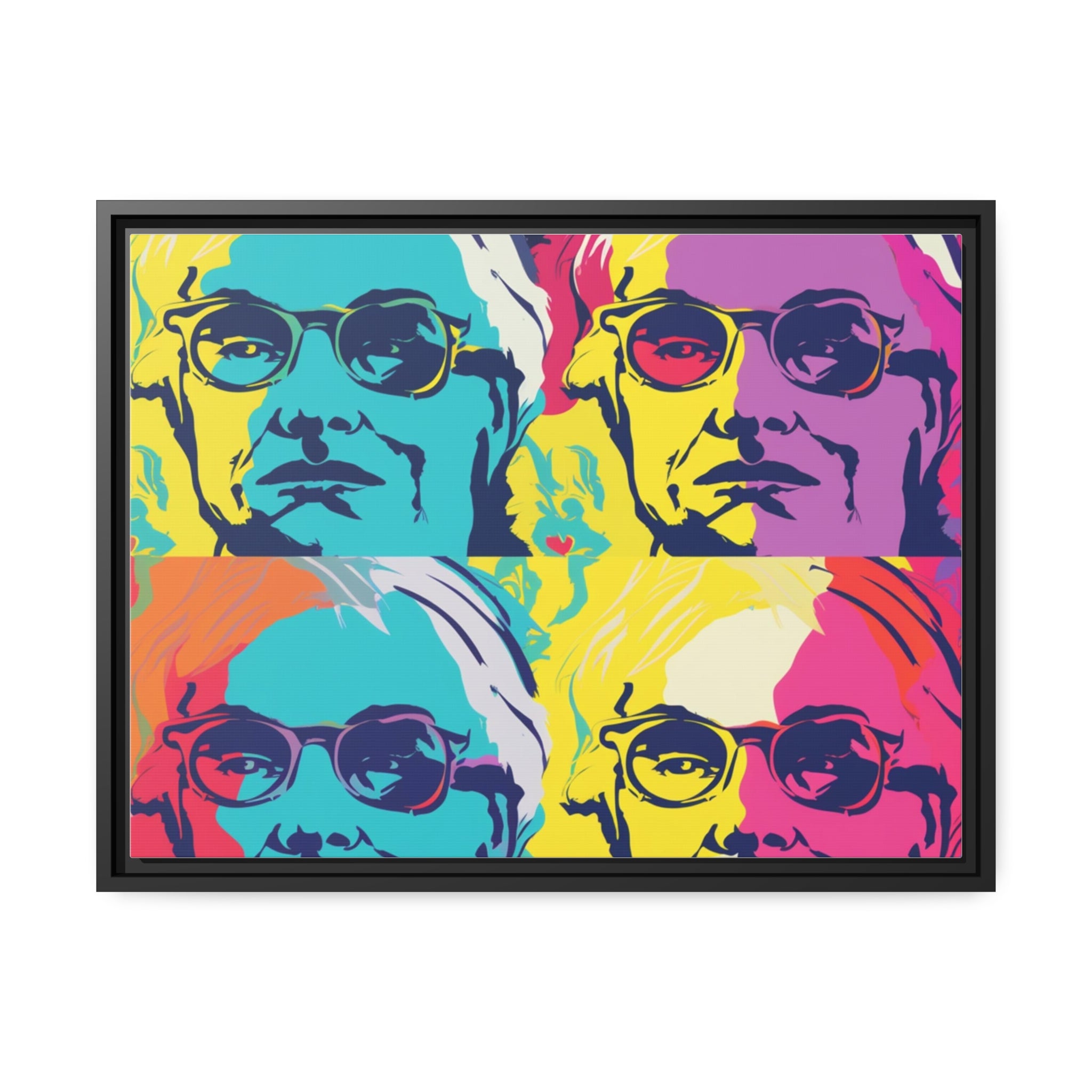 Pop Art Inspired by Andy B Matte Canvas, Black Frame