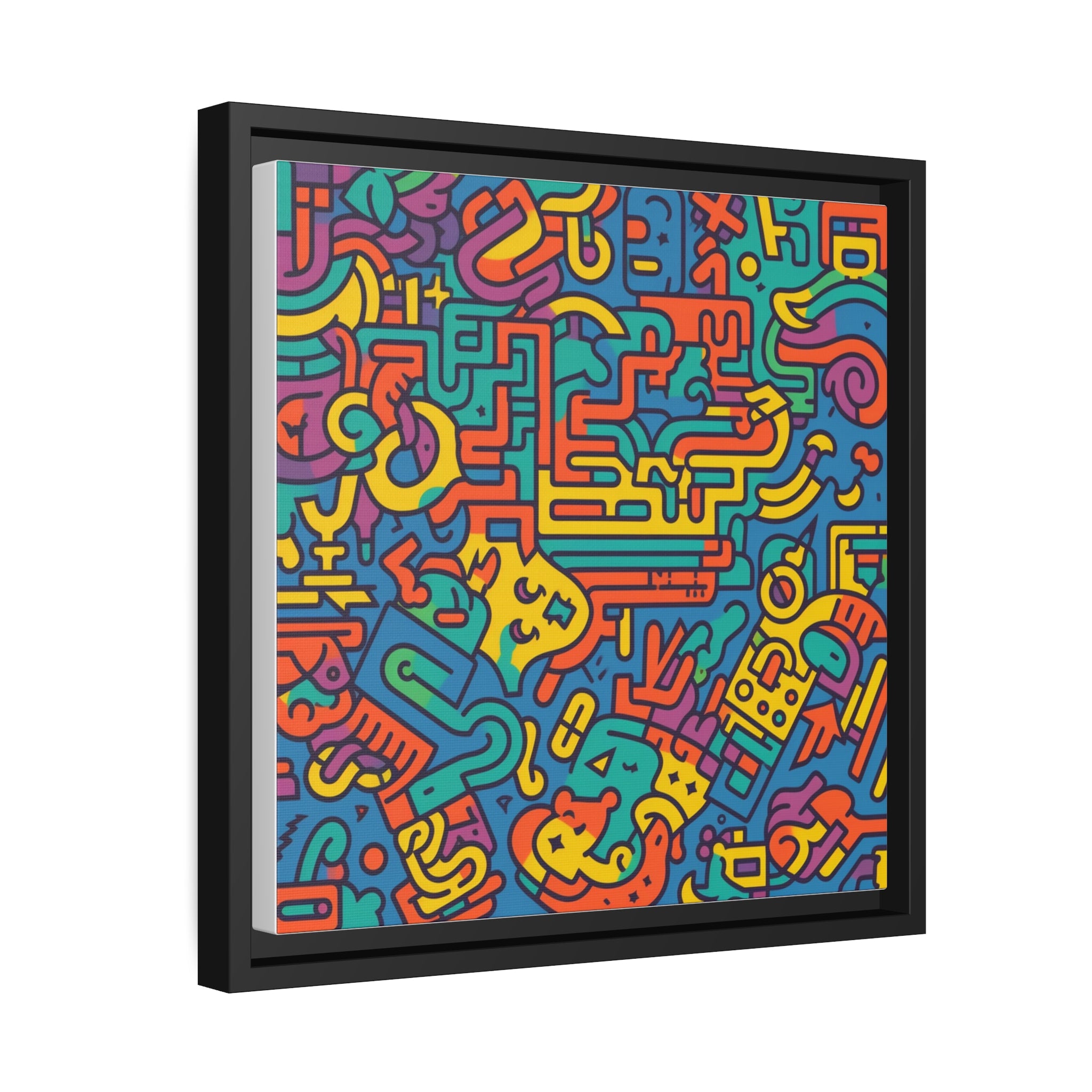 Pop Art Inspired by Keith C Matte Canvas, Black Frame