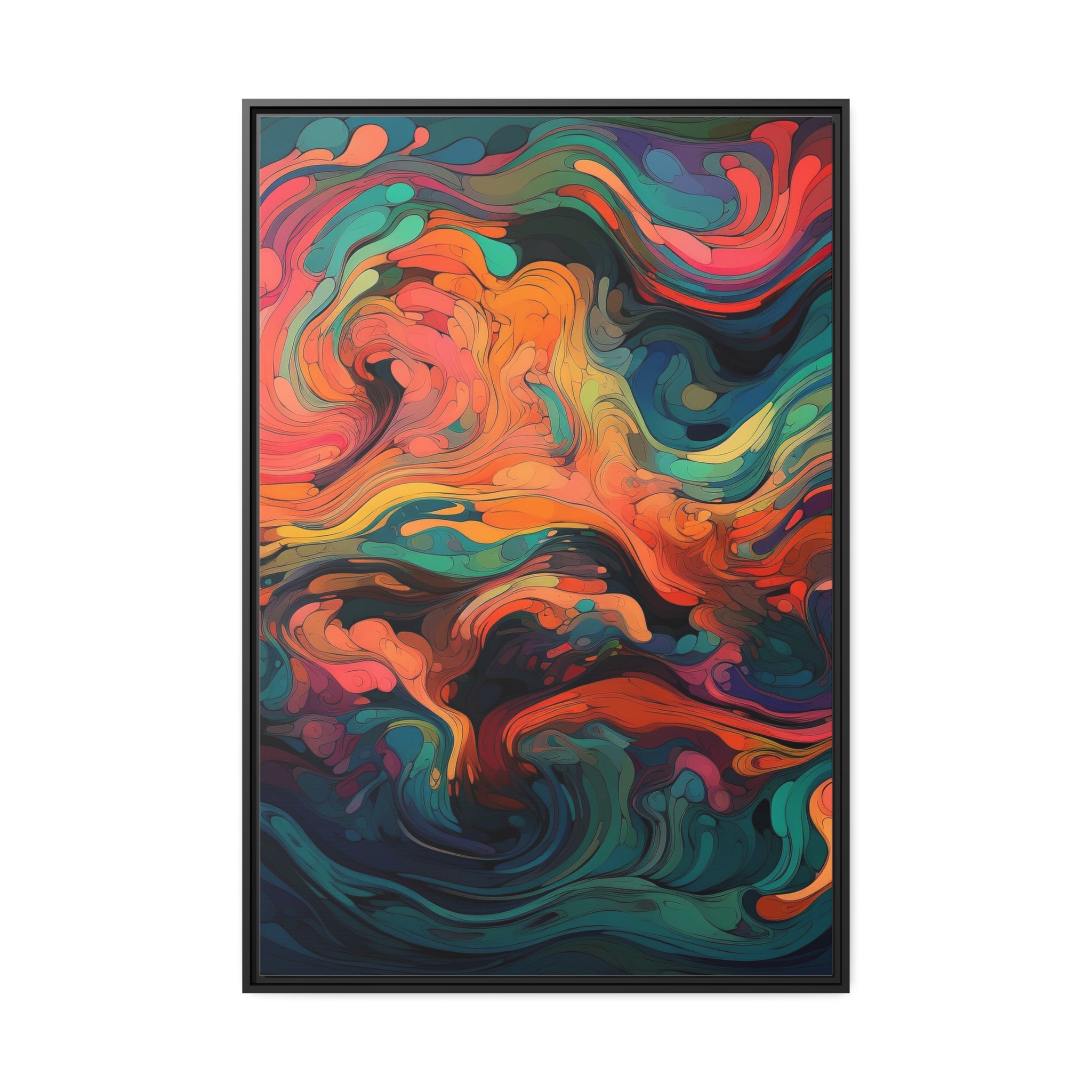 Modern Abstract II Matte Canvas, Black Frame