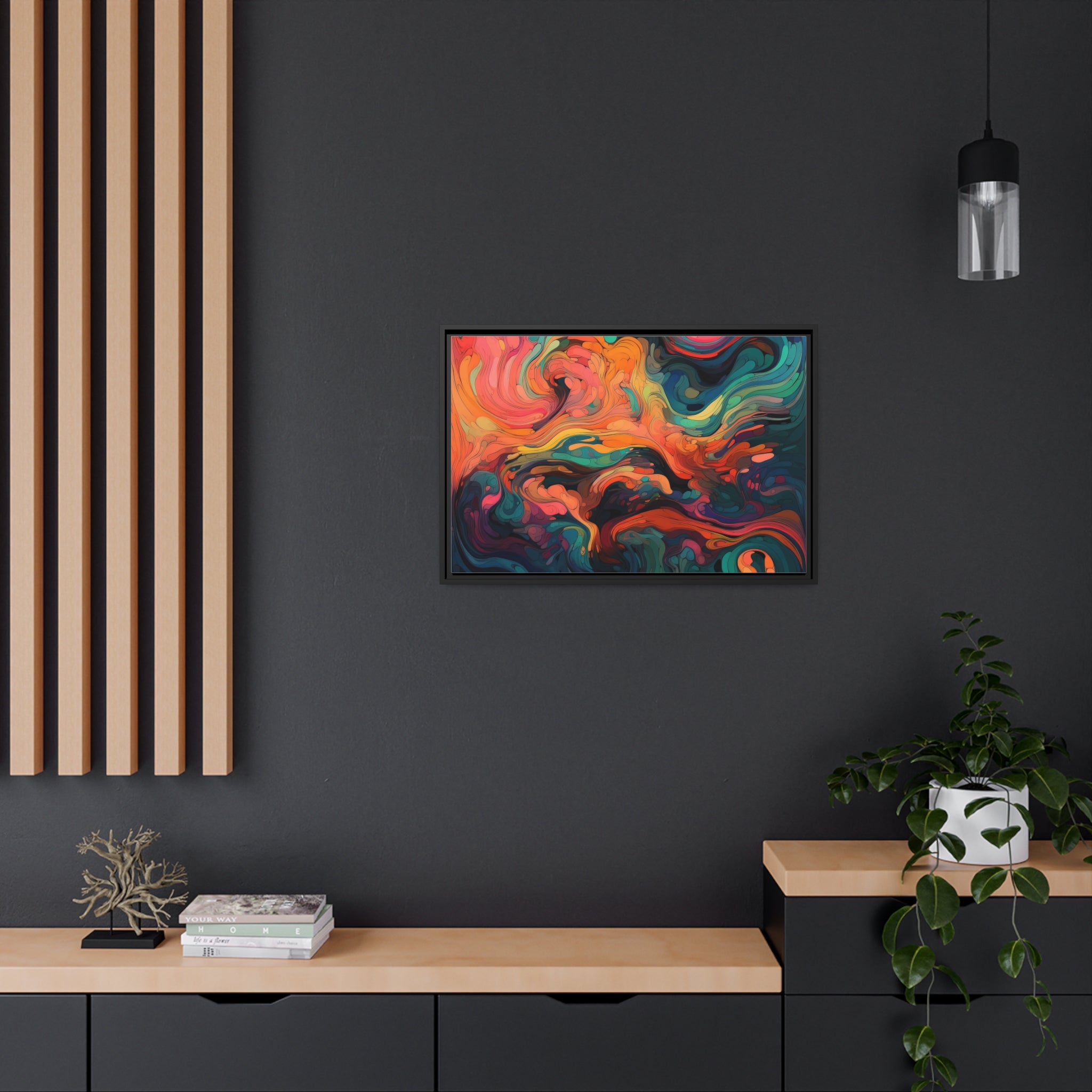 Modern Abstract II Matte Canvas, Black Frame