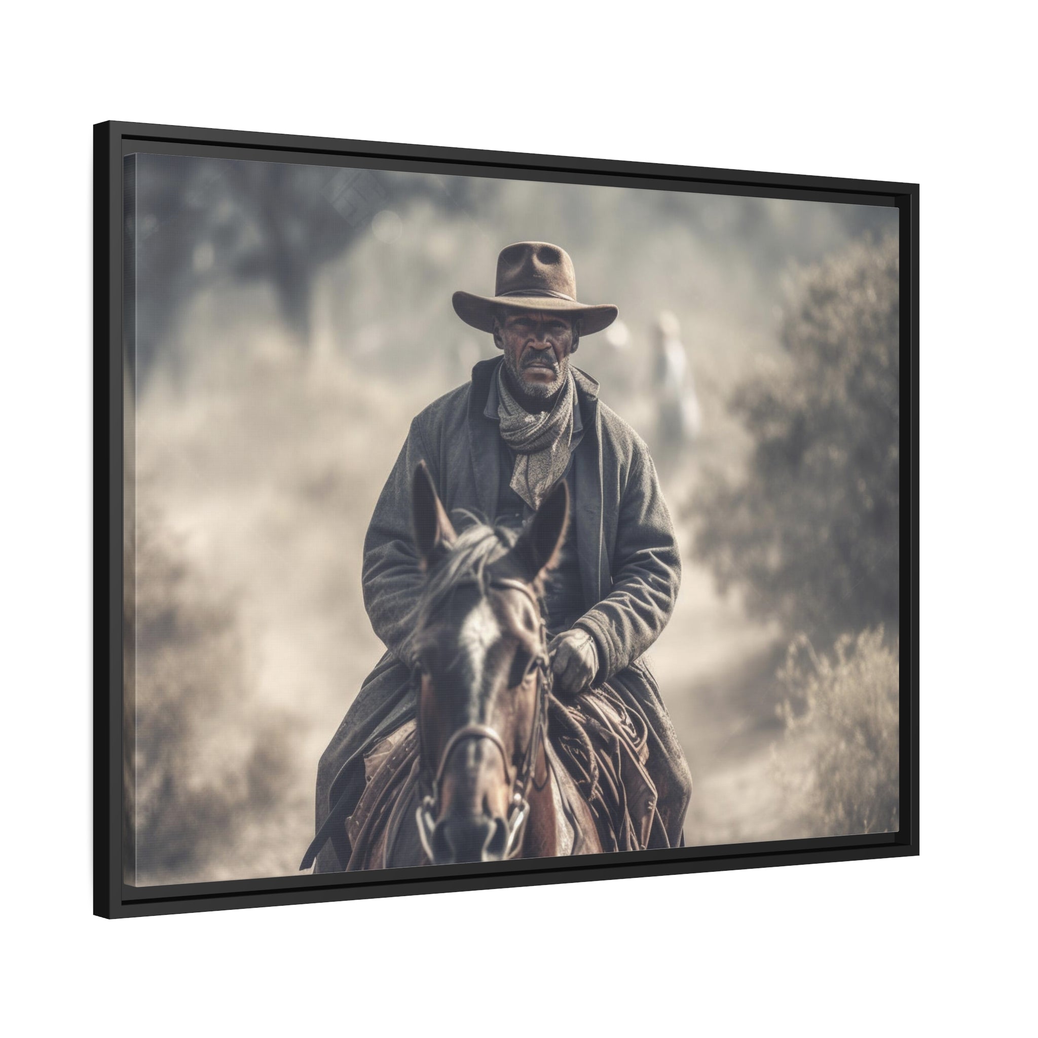 Cowboy II Matte Canvas, Black Frame