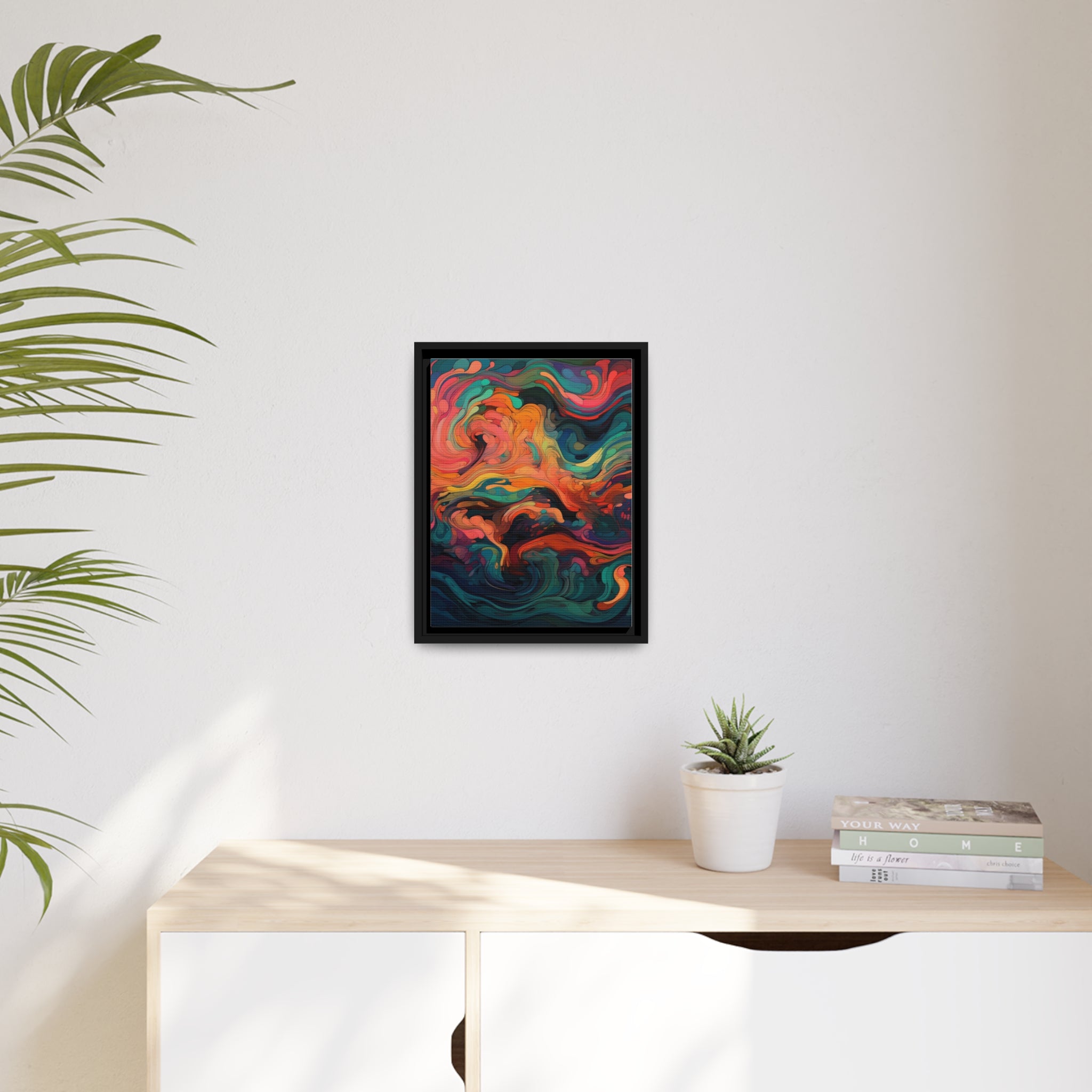 Modern Abstract II Matte Canvas, Black Frame