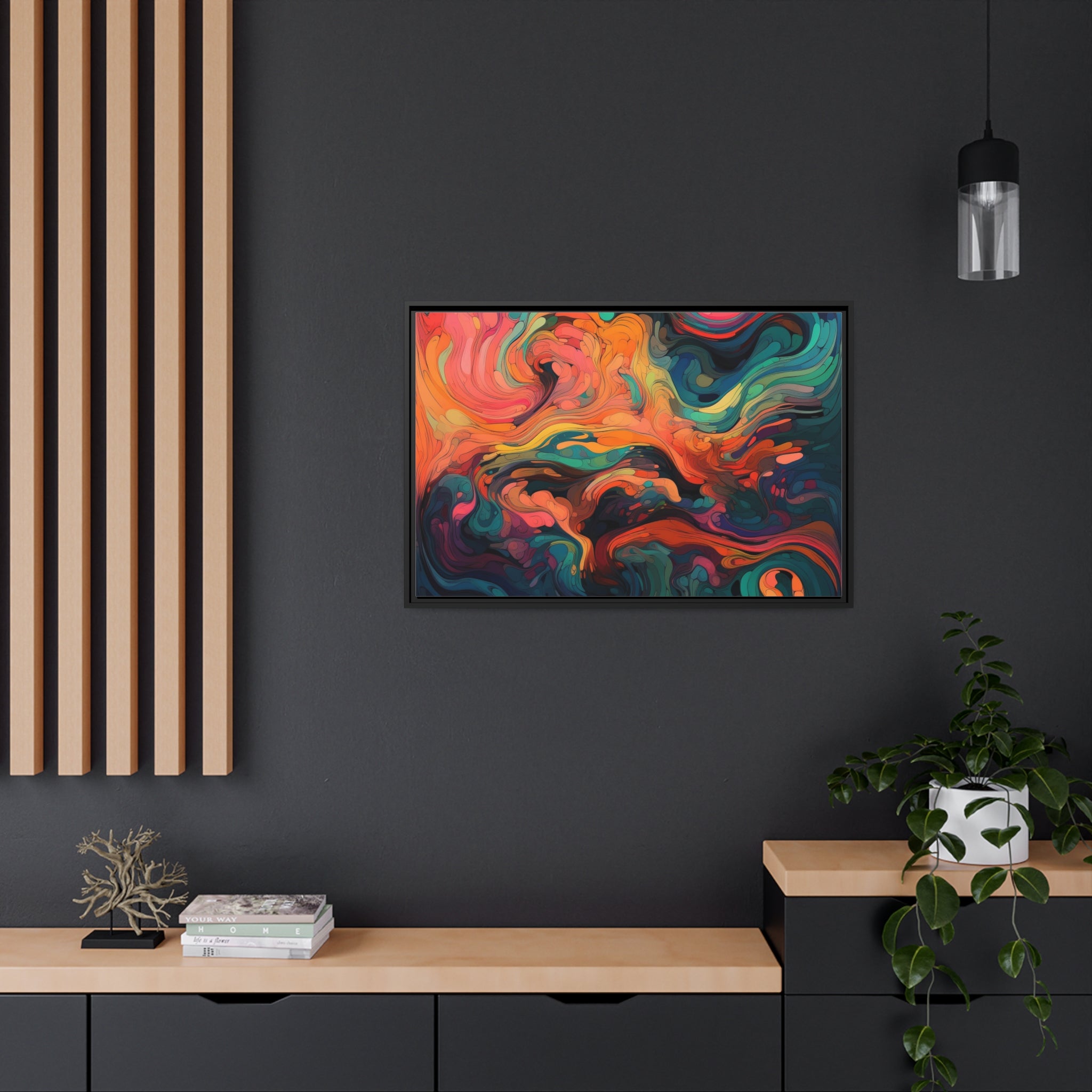 Modern Abstract II Matte Canvas, Black Frame