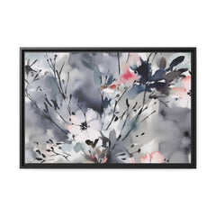 Japanese Flora I Matte Canvas, Black Frame