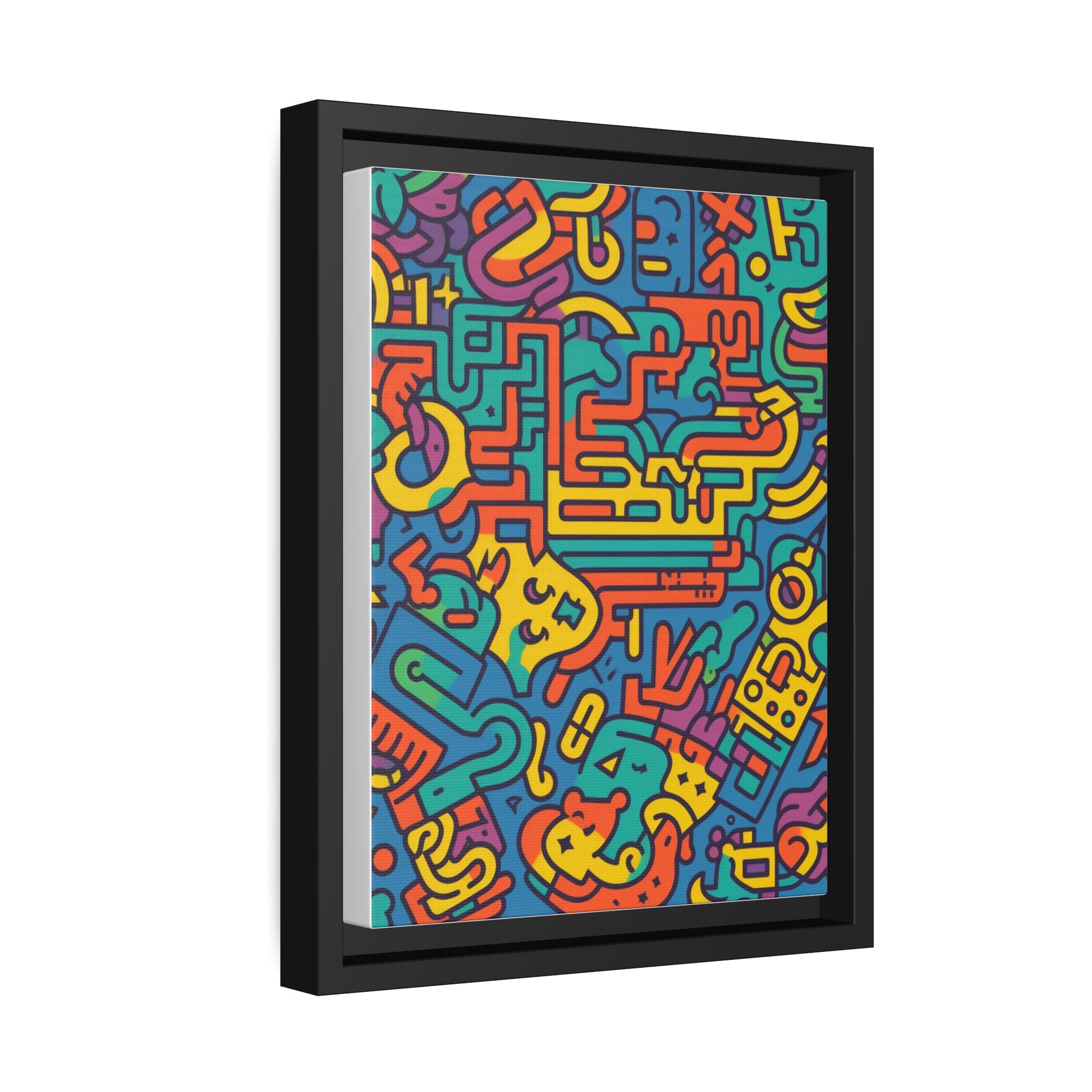 Pop Art Inspired by Keith C Matte Canvas, Black Frame