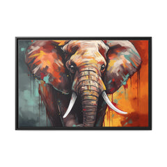 Majestic Elephant Matte Canvas, Black Frame - Noire Faire