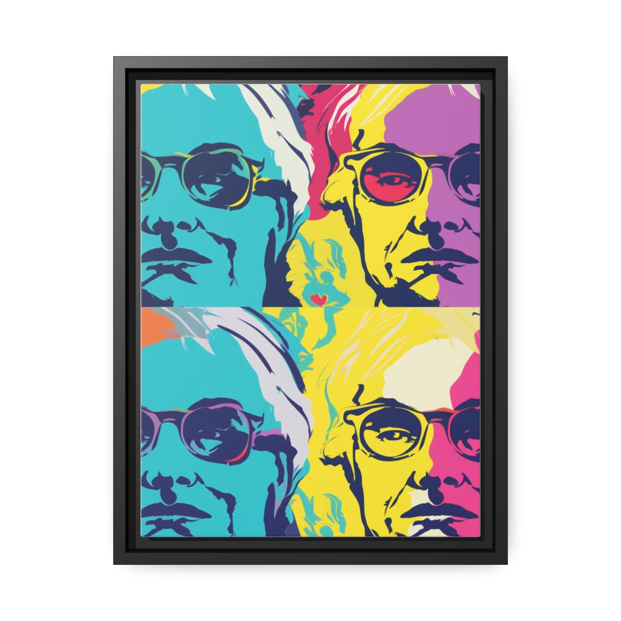 Pop Art Inspired by Andy B Matte Canvas, Black Frame