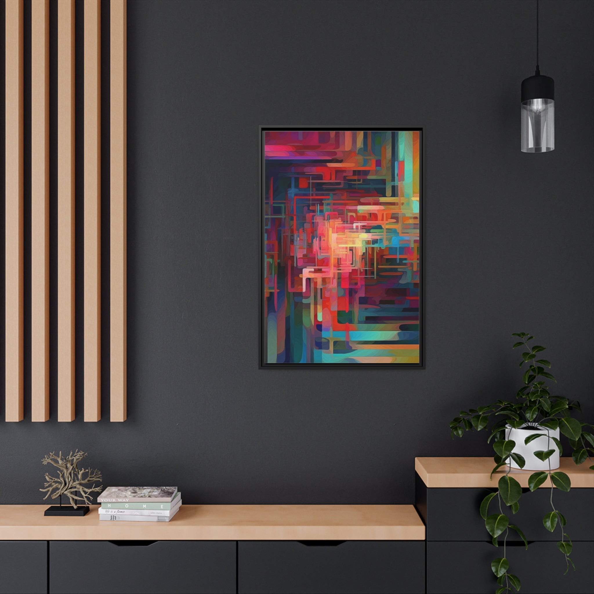 Modern Abstract III Matte Canvas, Black Frame