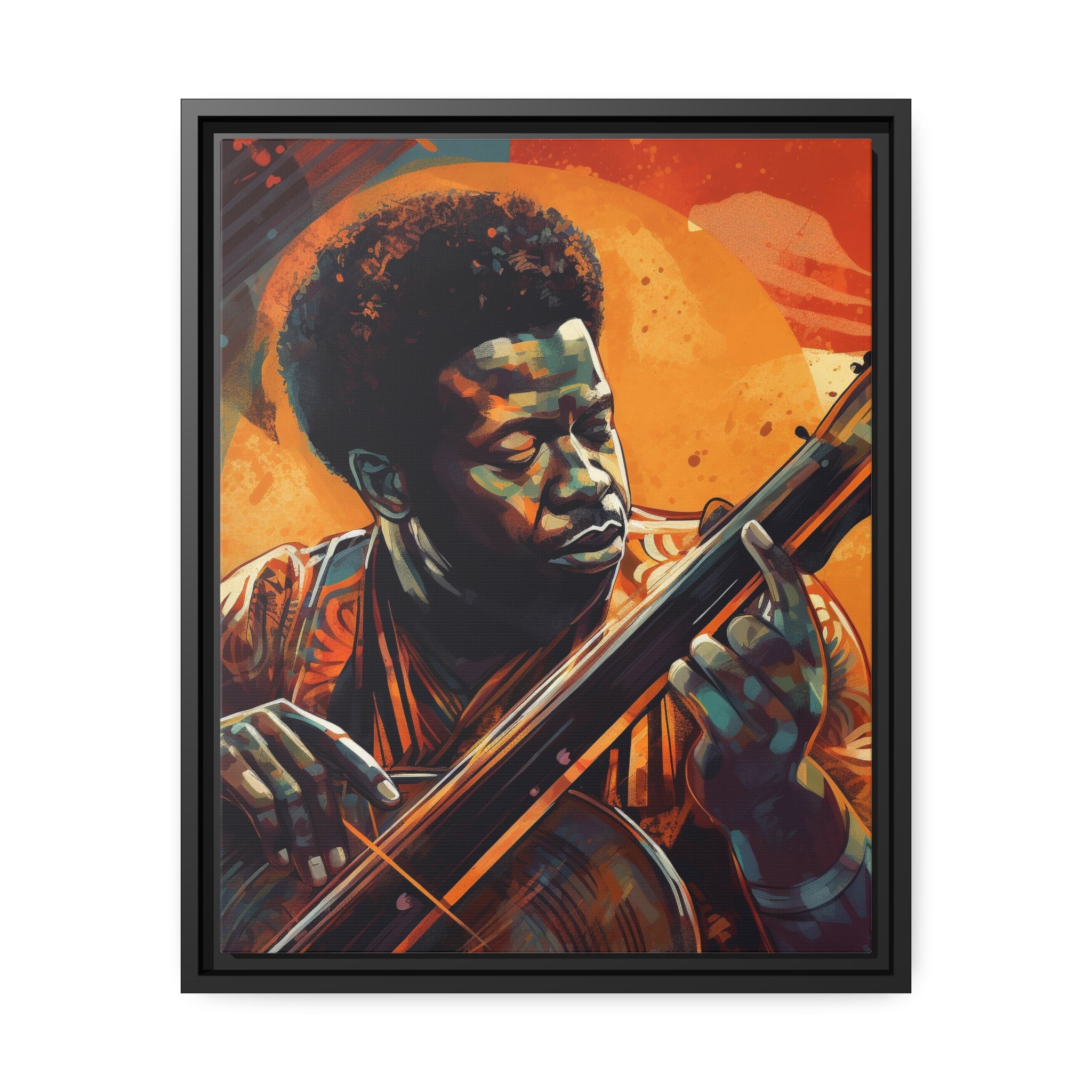 Musician I Matte Canvas, Black Frame