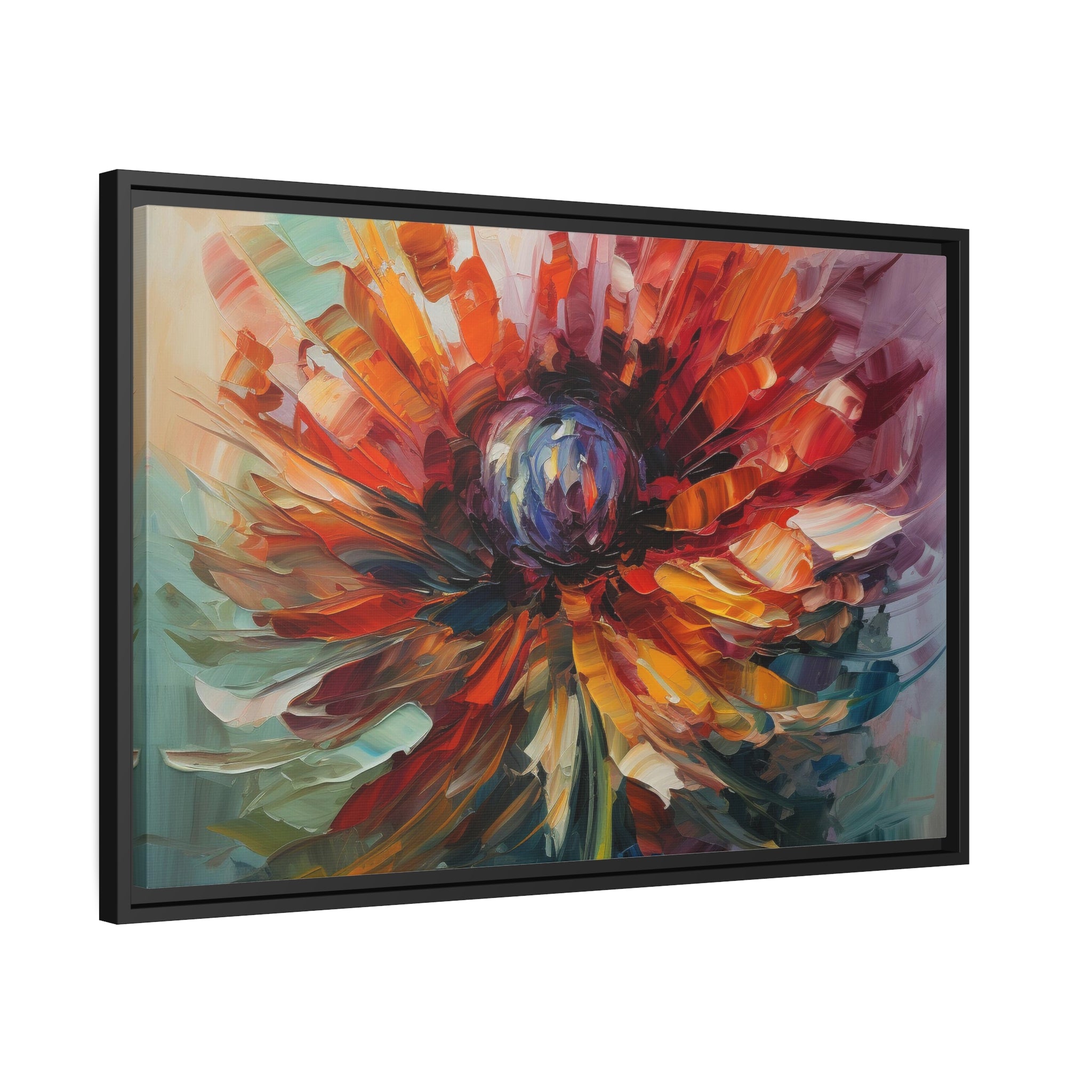 Modern Flora Matte Canvas, Black Frame