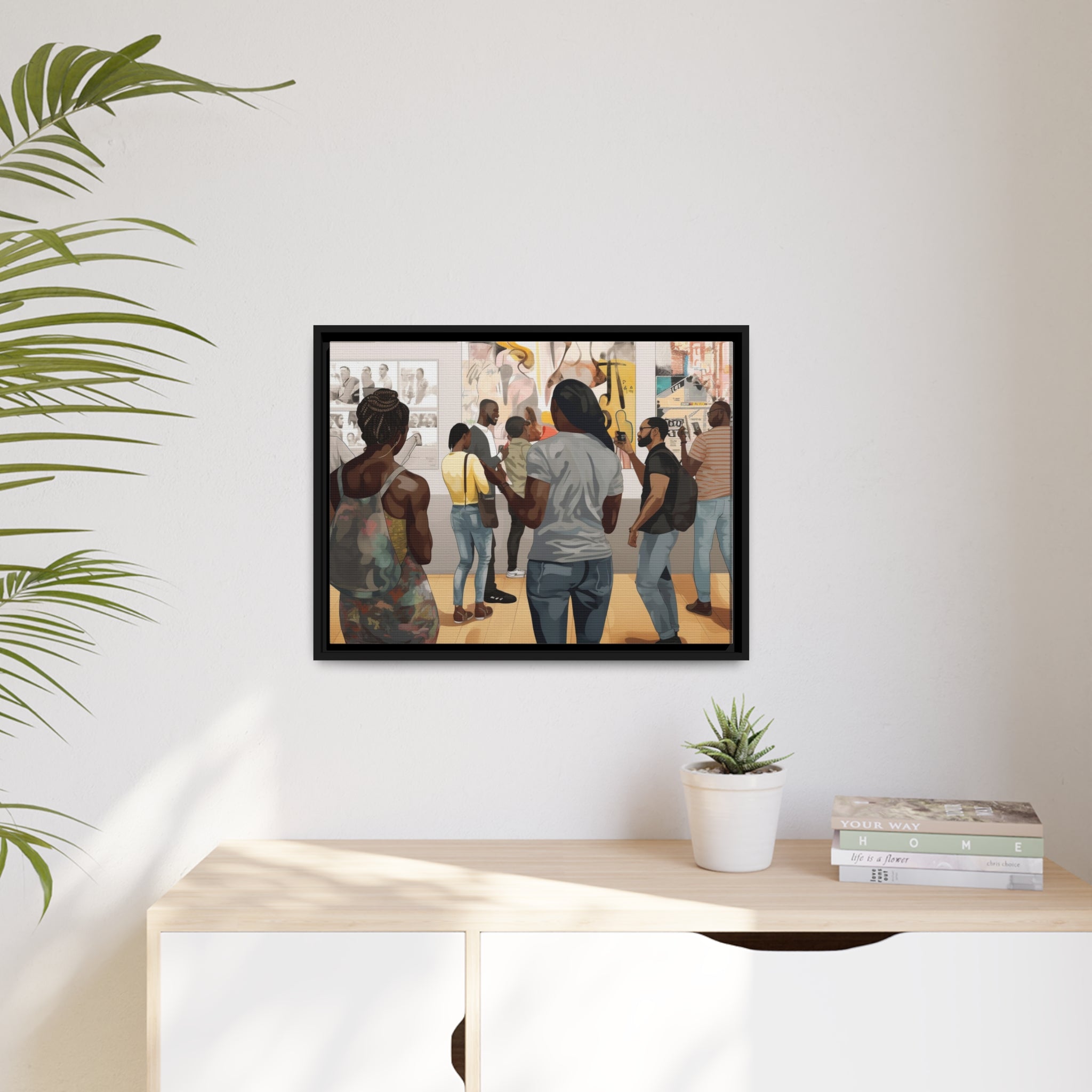 Art Gallery I Matte Canvas, Black Frame