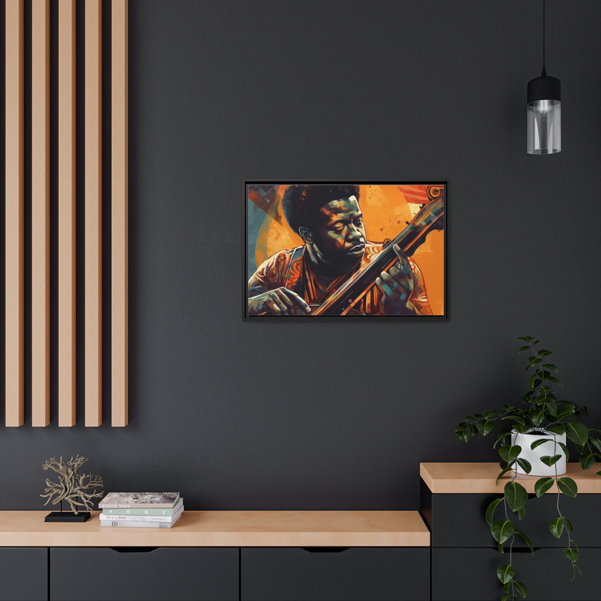 Musician I Matte Canvas, Black Frame