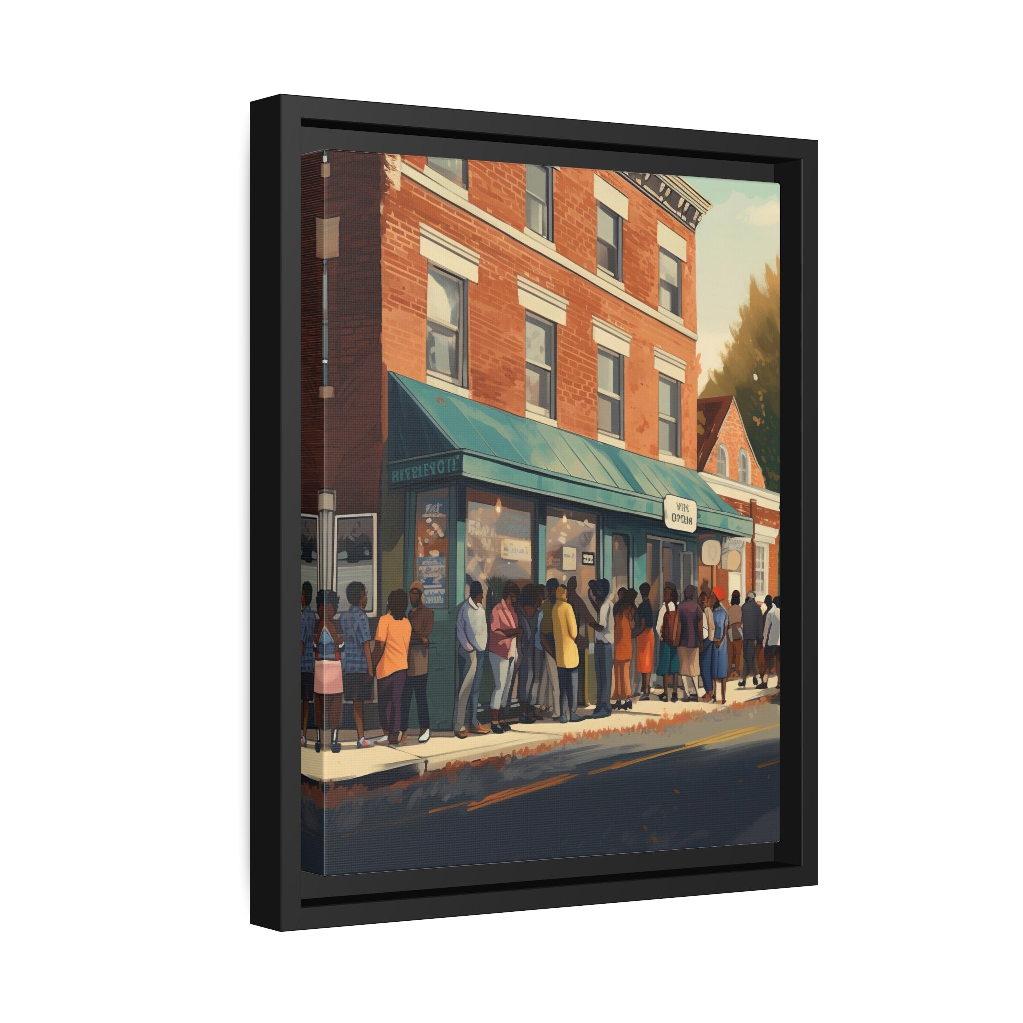 Old Town Store Front Matte Canvas, Black Frame