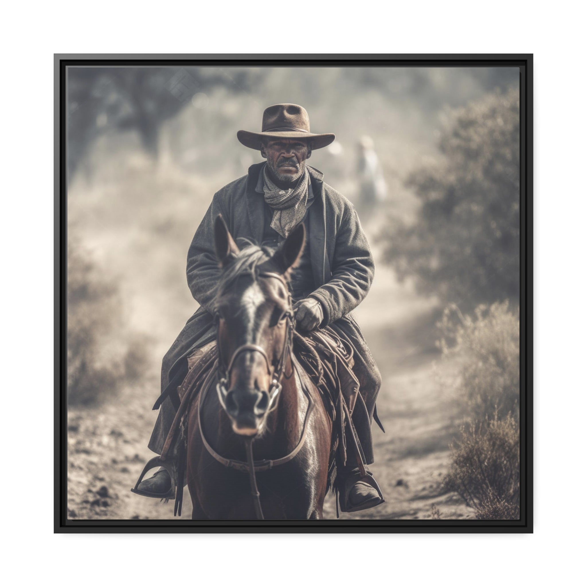 Cowboy II Matte Canvas, Black Frame