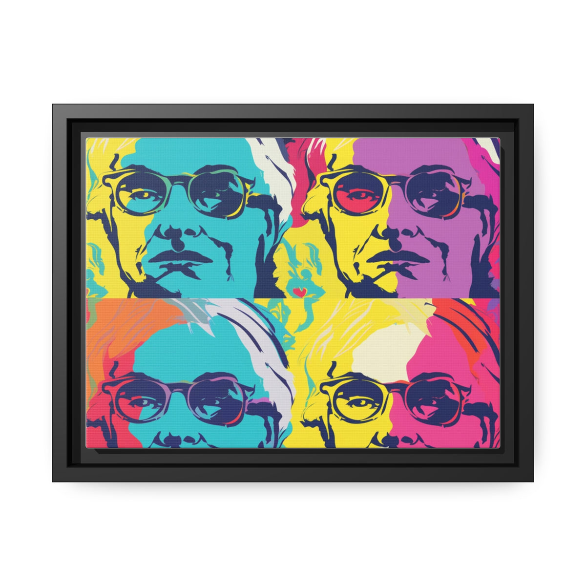 Pop Art Inspired by Andy B Matte Canvas, Black Frame