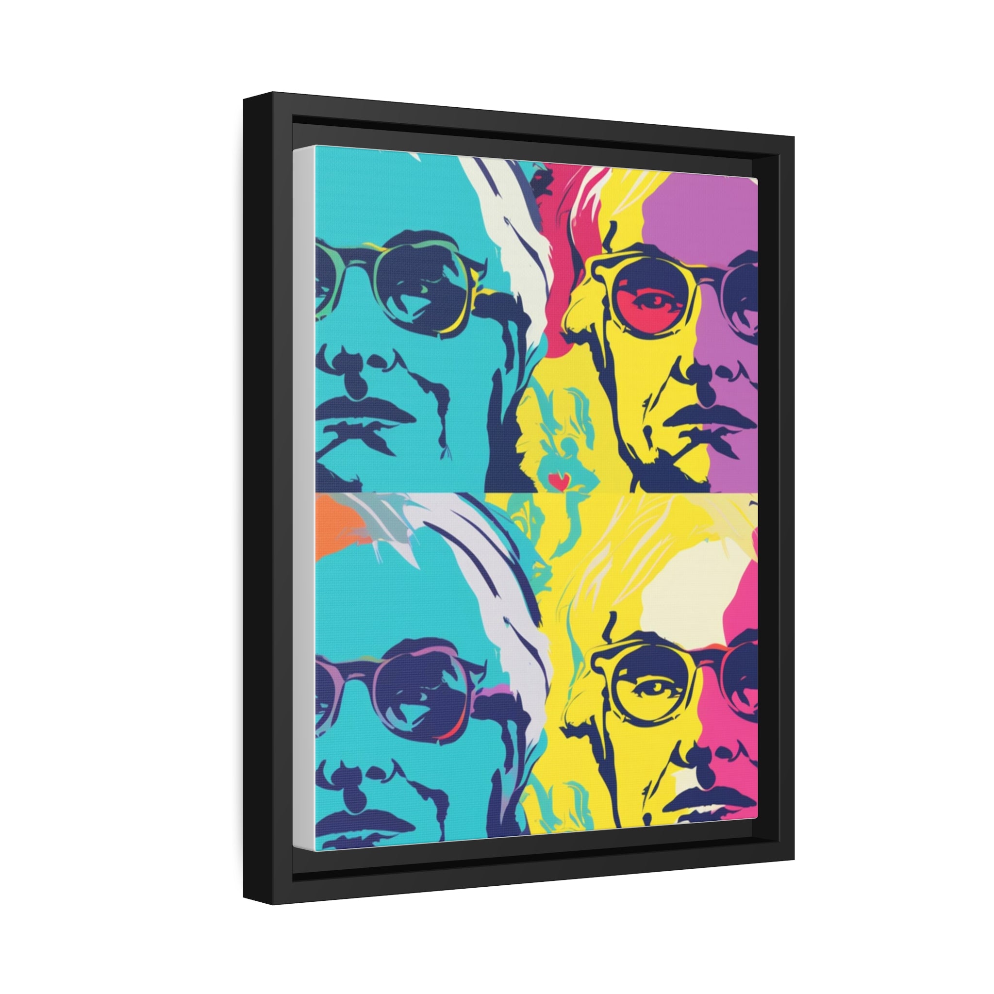 Pop Art Inspired by Andy B Matte Canvas, Black Frame