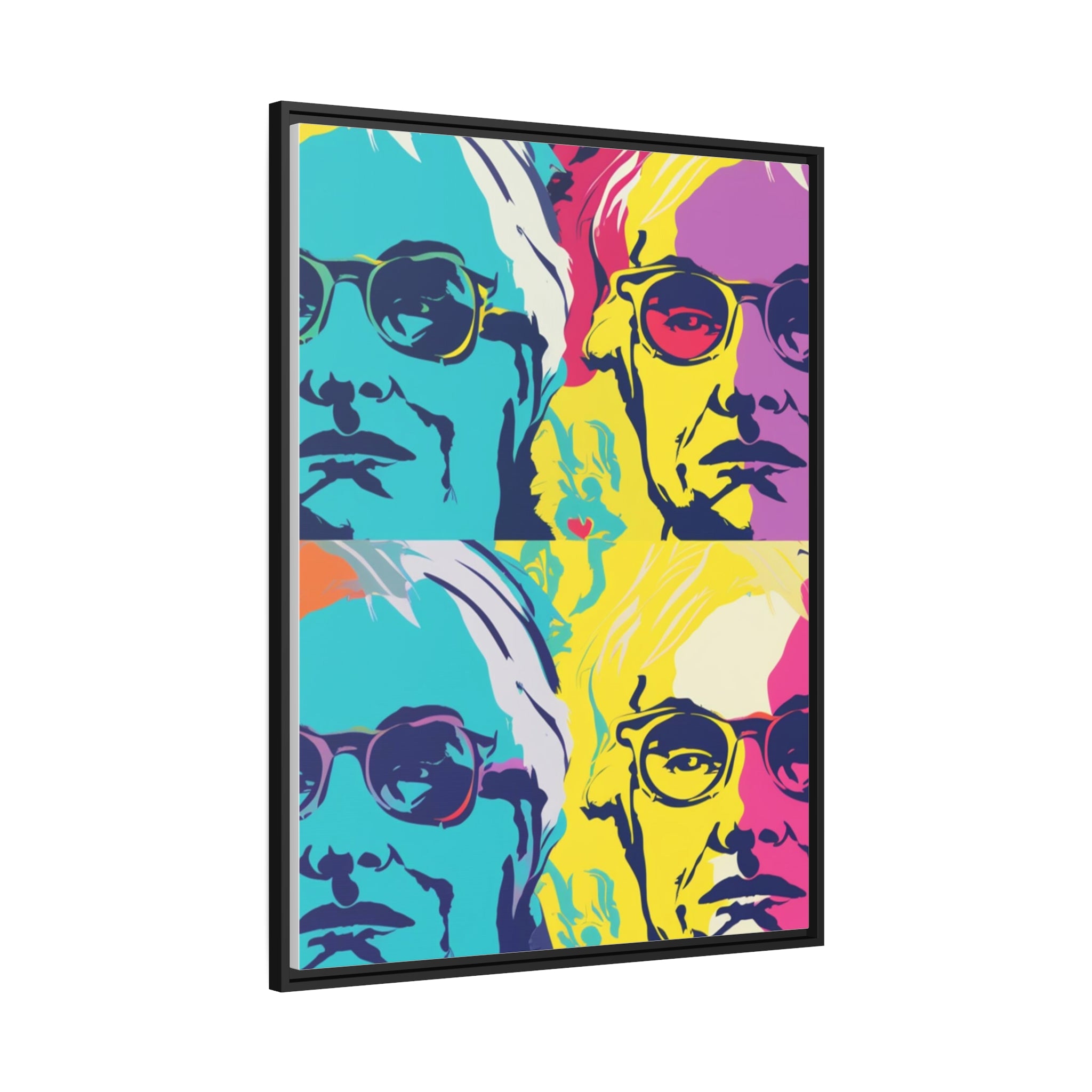 Pop Art Inspired by Andy B Matte Canvas, Black Frame