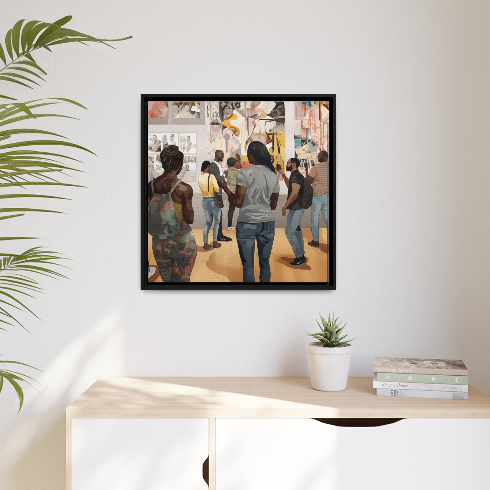 Art Gallery I Matte Canvas, Black Frame