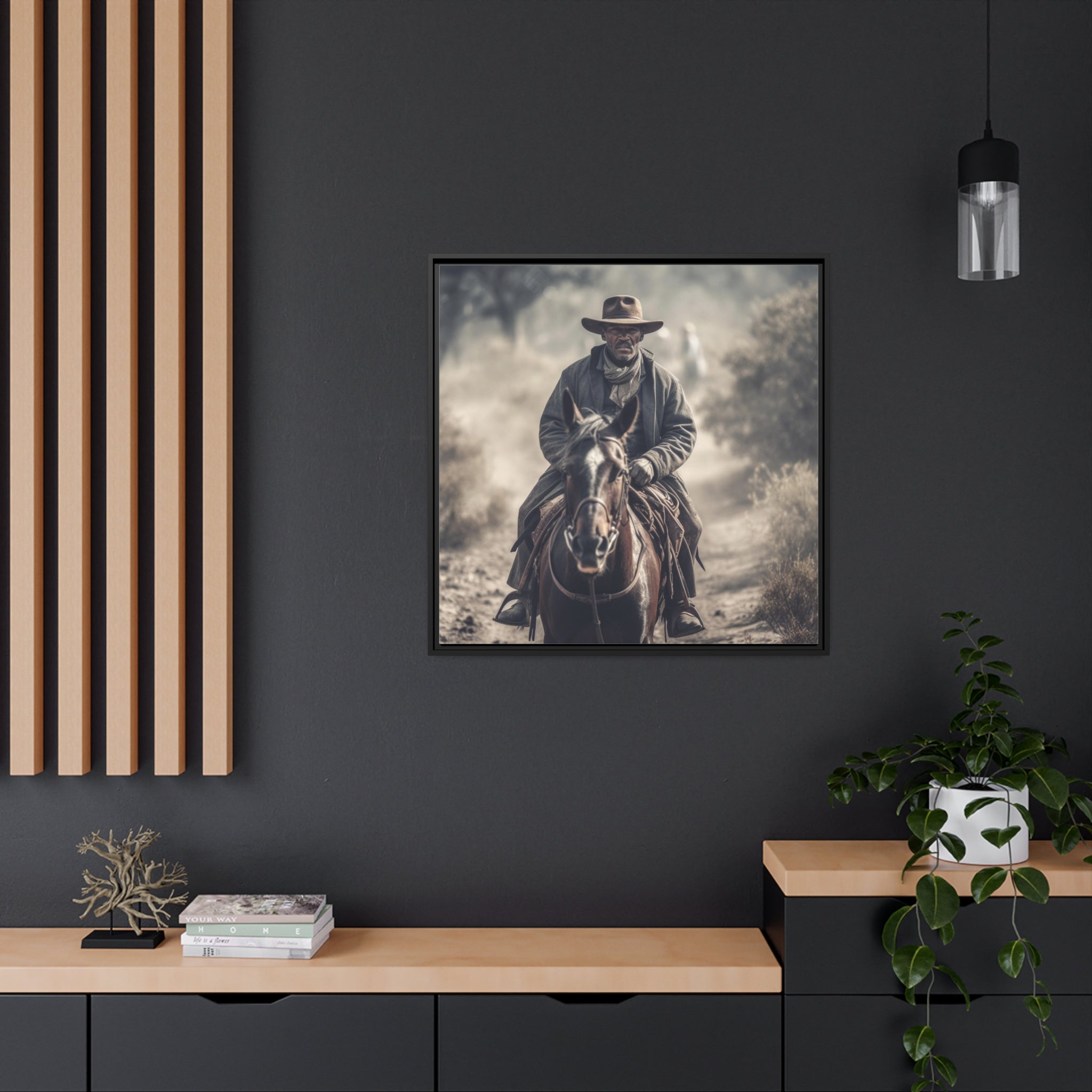 Cowboy II Matte Canvas, Black Frame