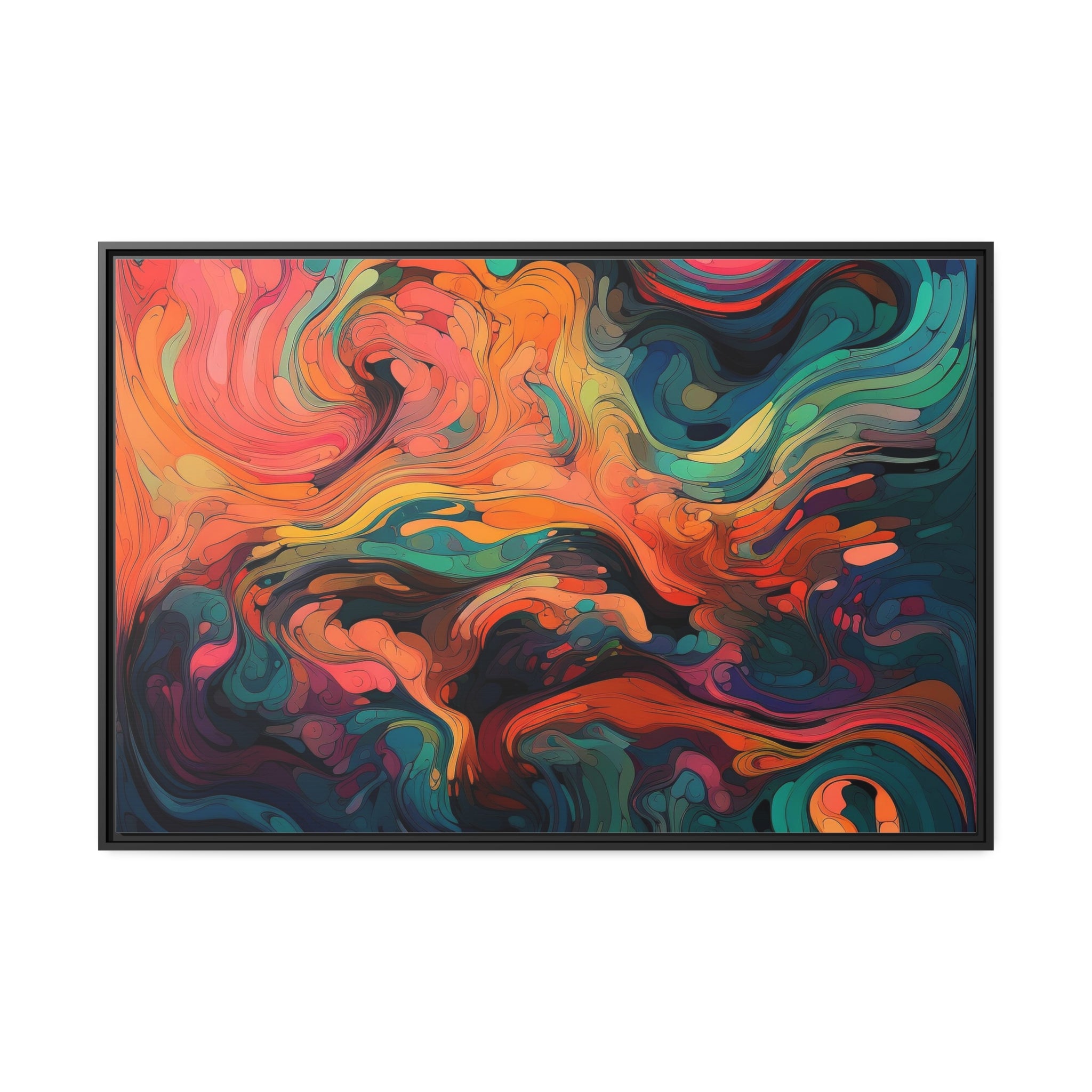 Modern Abstract II Matte Canvas, Black Frame