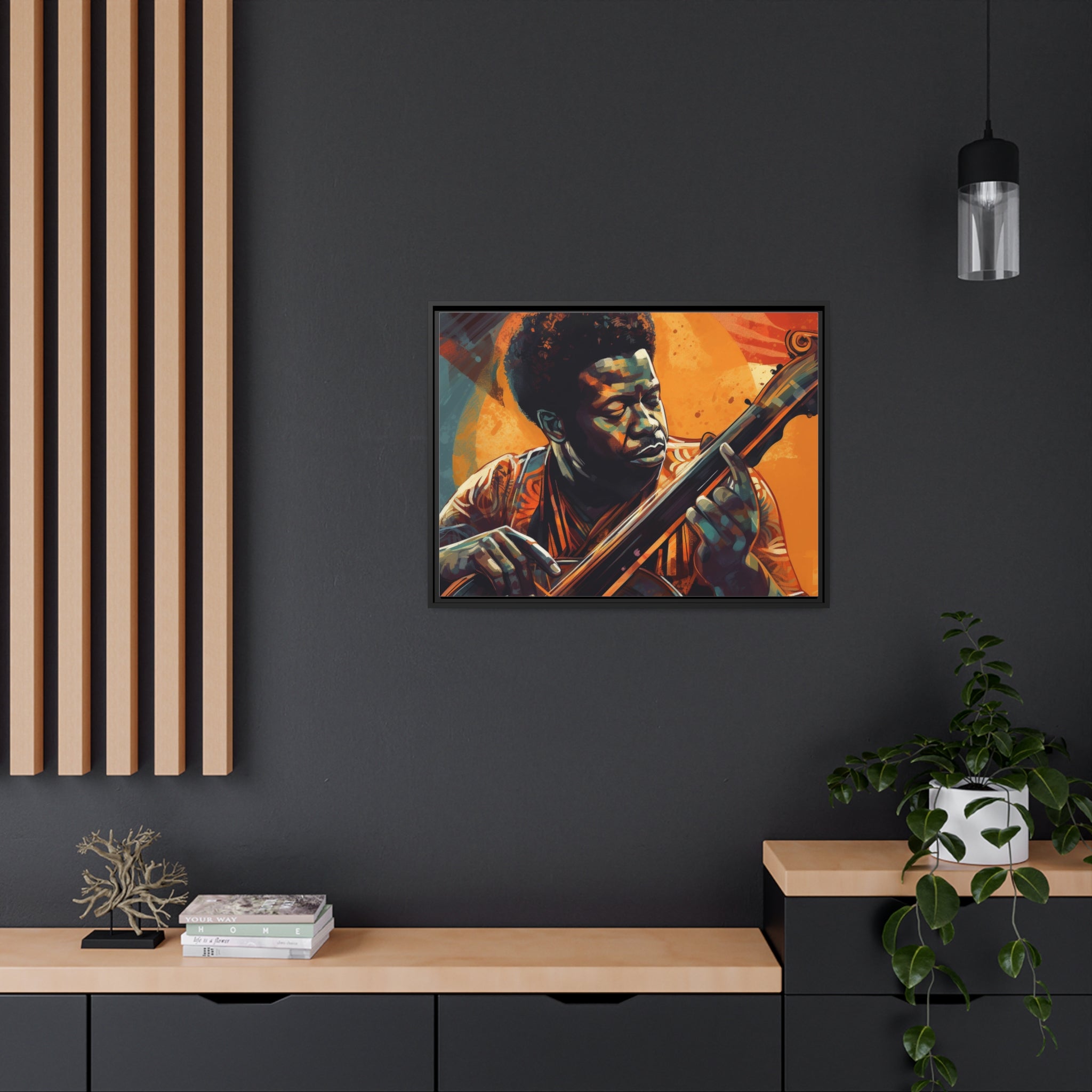 Musician I Matte Canvas, Black Frame