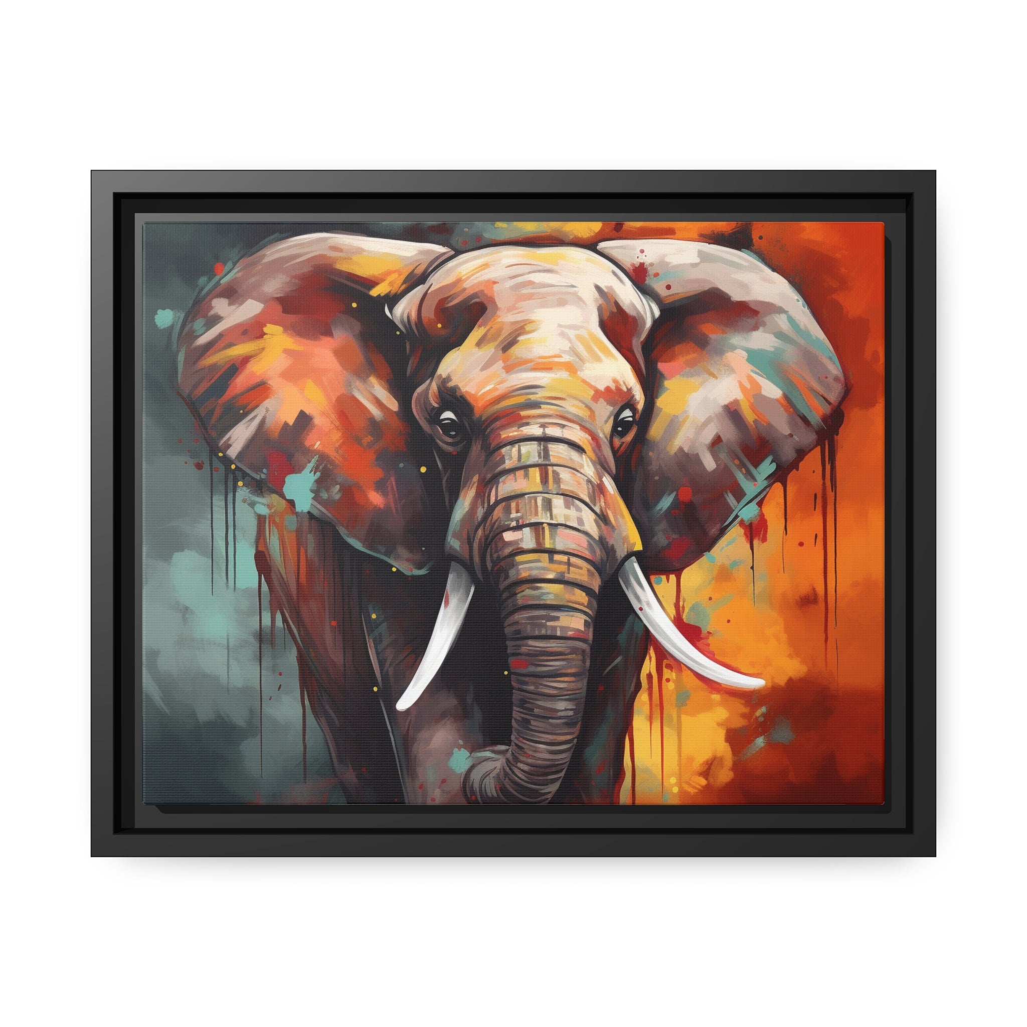 Majestic Elephant Matte Canvas, Black Frame - Noire Faire