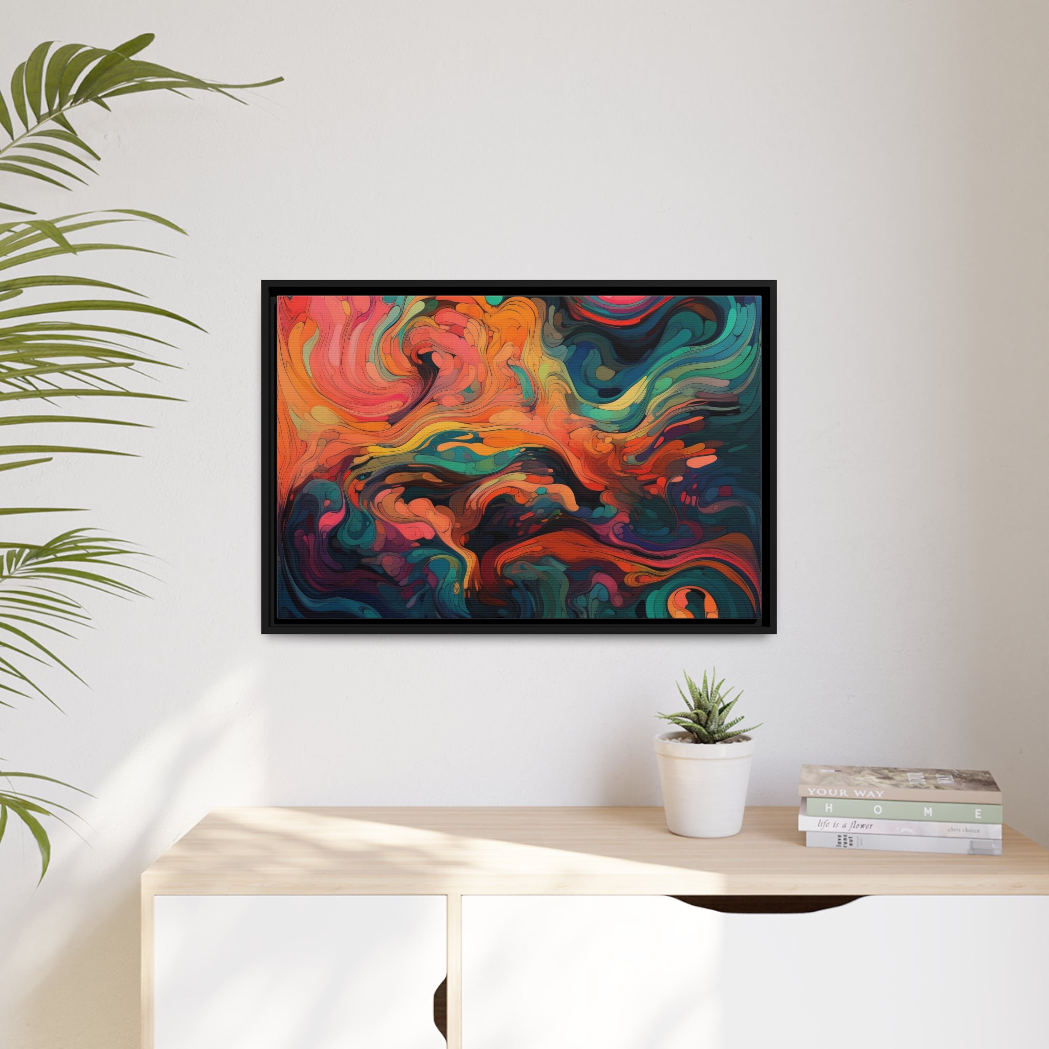 Modern Abstract II Matte Canvas, Black Frame