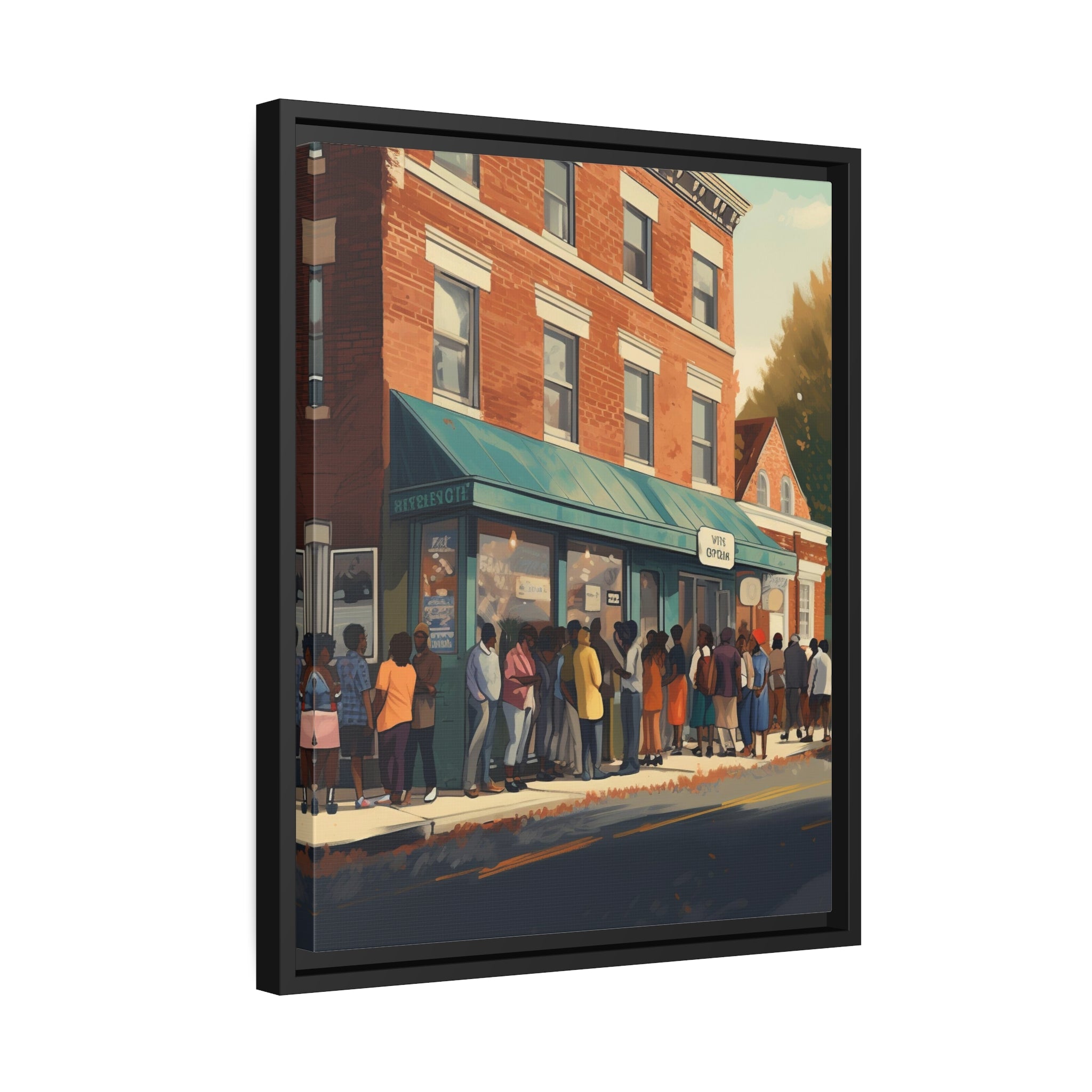 Old Town Store Front Matte Canvas, Black Frame