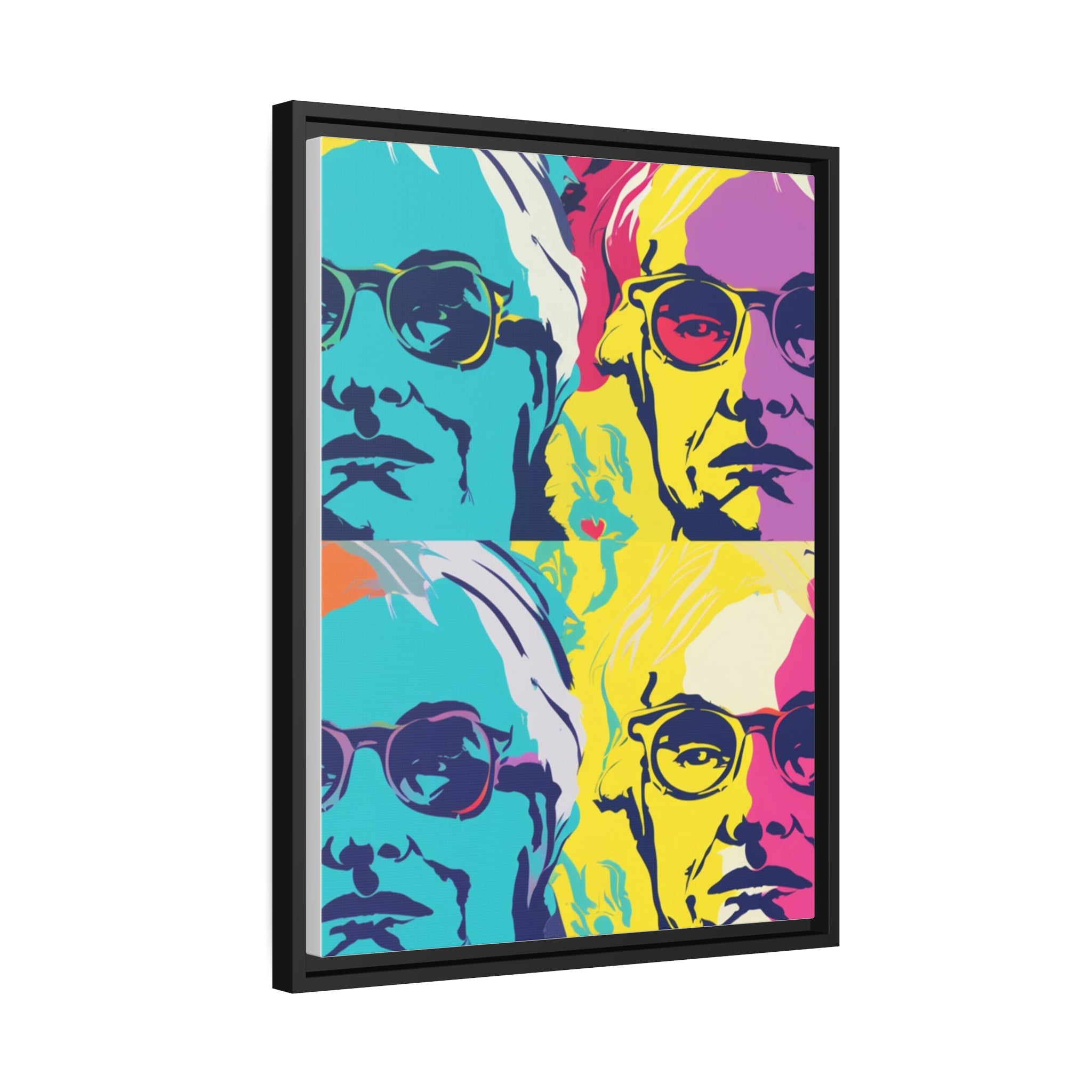 Pop Art Inspired by Andy B Matte Canvas, Black Frame