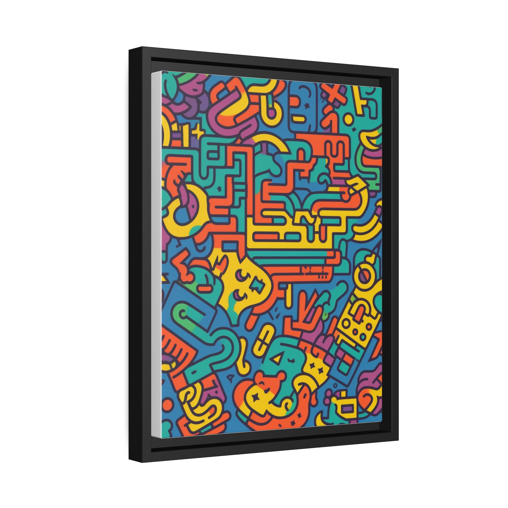 Pop Art Inspired by Keith C Matte Canvas, Black Frame