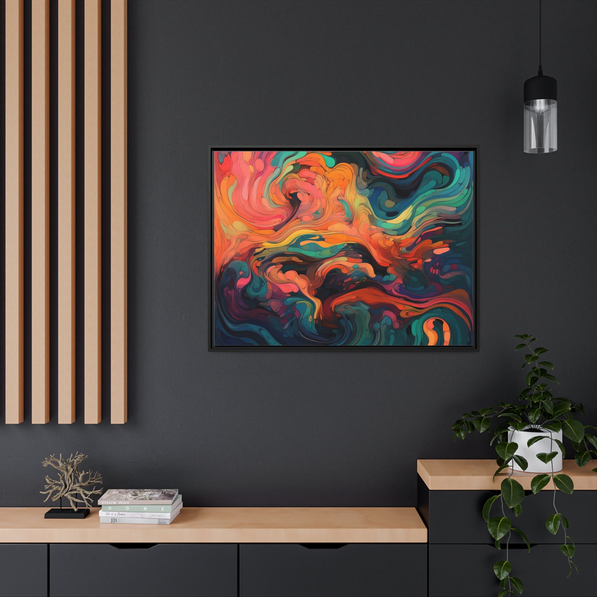 Modern Abstract II Matte Canvas, Black Frame