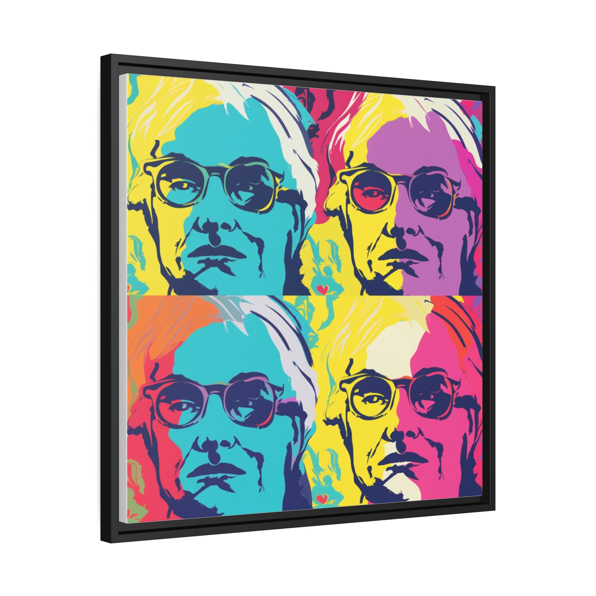 Pop Art Inspired by Andy B Matte Canvas, Black Frame