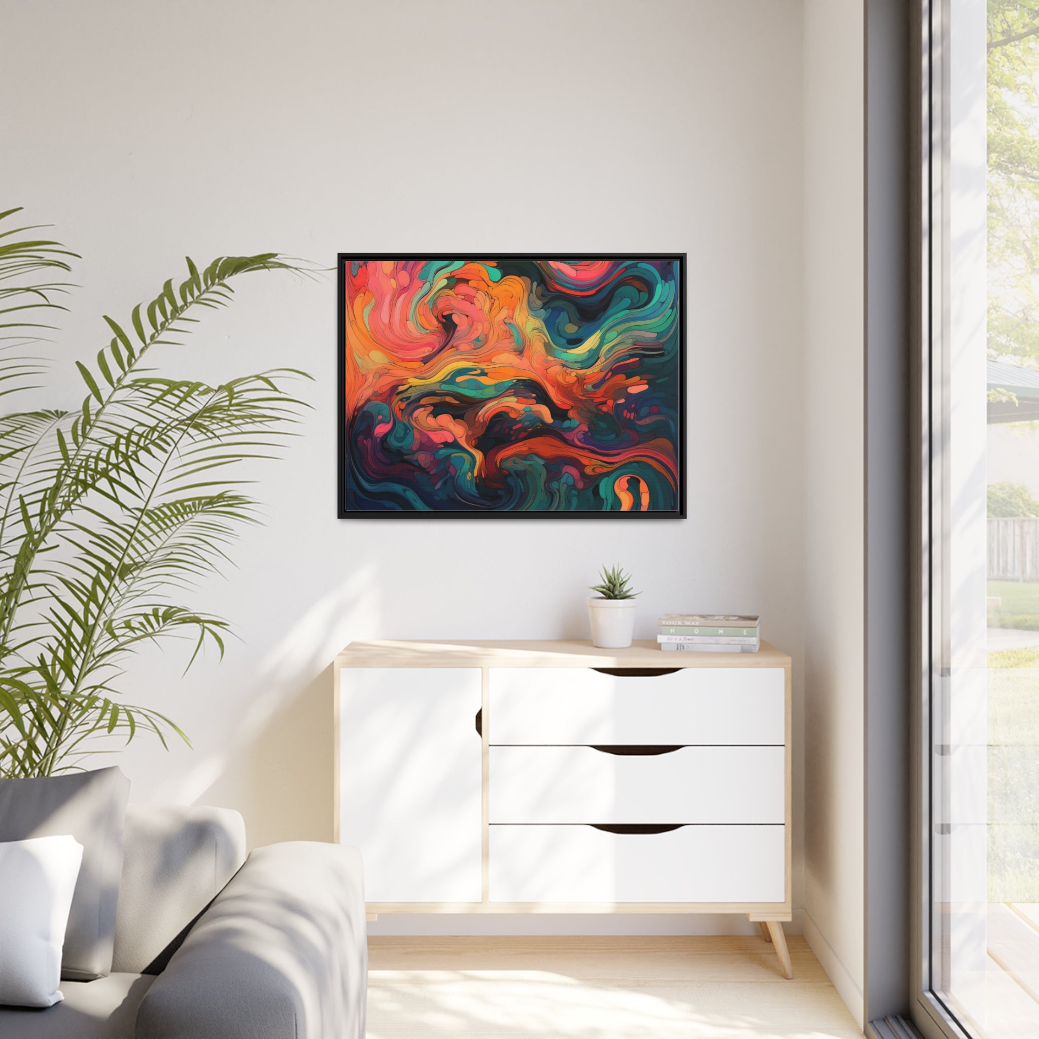 Modern Abstract II Matte Canvas, Black Frame