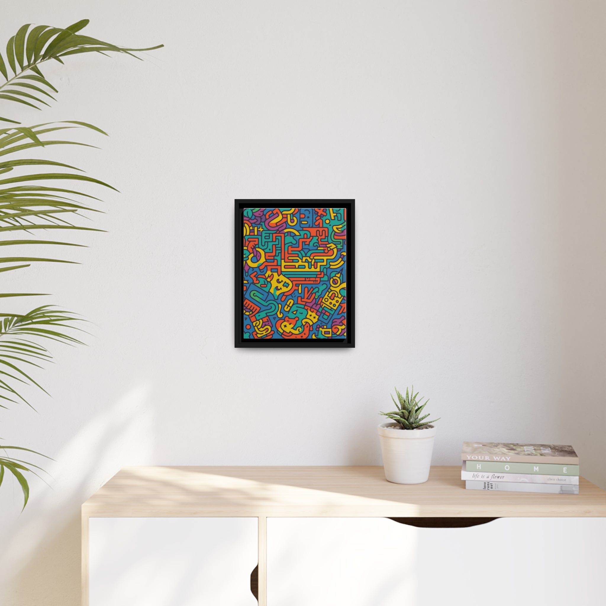 Pop Art Inspired by Keith C Matte Canvas, Black Frame